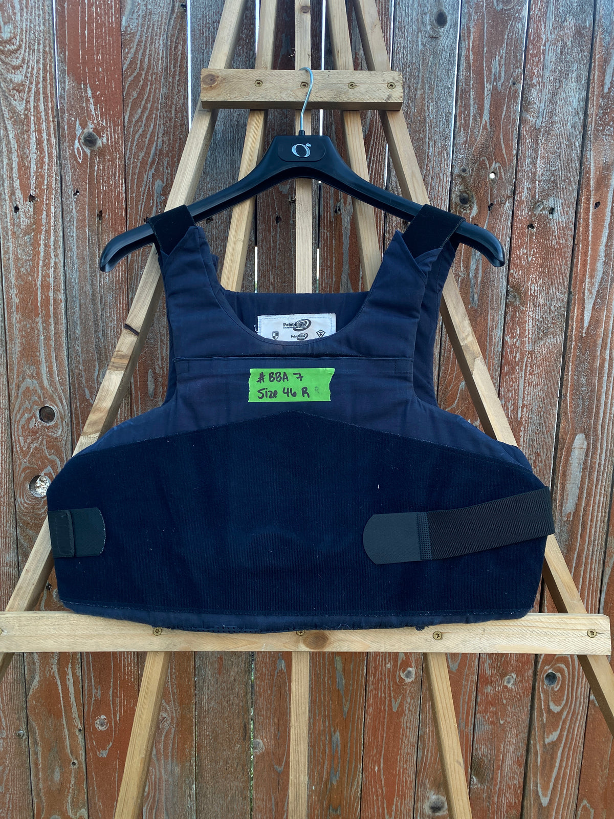 Point Blank Concealable Body Armor PACA #BBA7. Size 46 R Color Navy. Light usage.