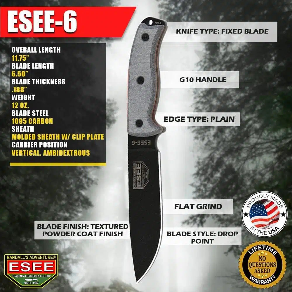 ESEE Model 6 Plain Edge - ES6PB  - BRAND NEW