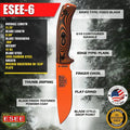 ESEE Model 6 Fixed Blade Orange - ES6POR006  - BRAND NEW
