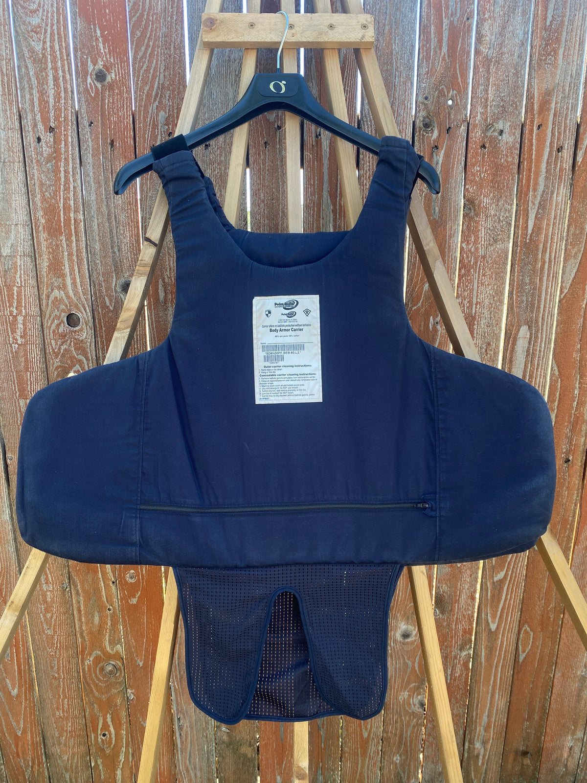 Point Blank Concealable Body Armor PACA #BBA5. Size 60 L2 Color Navy. Light usage