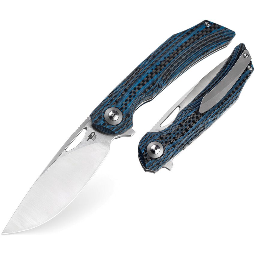 Bestech Knives - Falko Linerlock CF Blue - CLOSEOUT