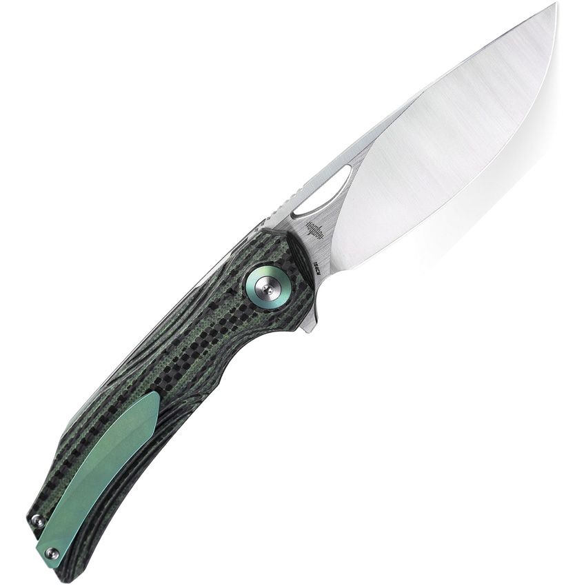 Bestech Knives - Falko Linerlock CF Green - CLOSEOUT