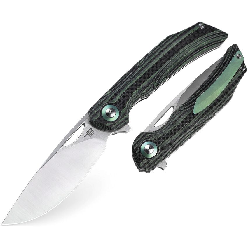 Bestech Knives - Falko Linerlock CF Green - CLOSEOUT
