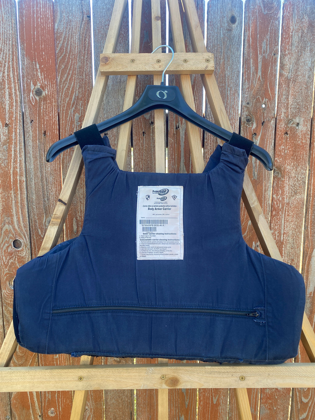 Point Blank Concealable Body Armor PACA #BBA7. Size 46 R Color Navy. Light usage.