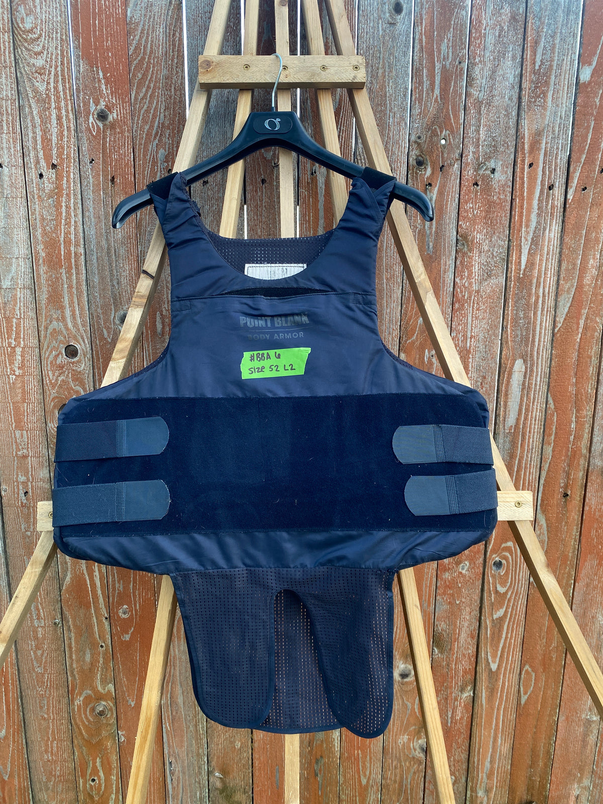 Point Blank Concealable Body Armor PACA #BBA6. Size 52 L2 Color Navy. Light usage