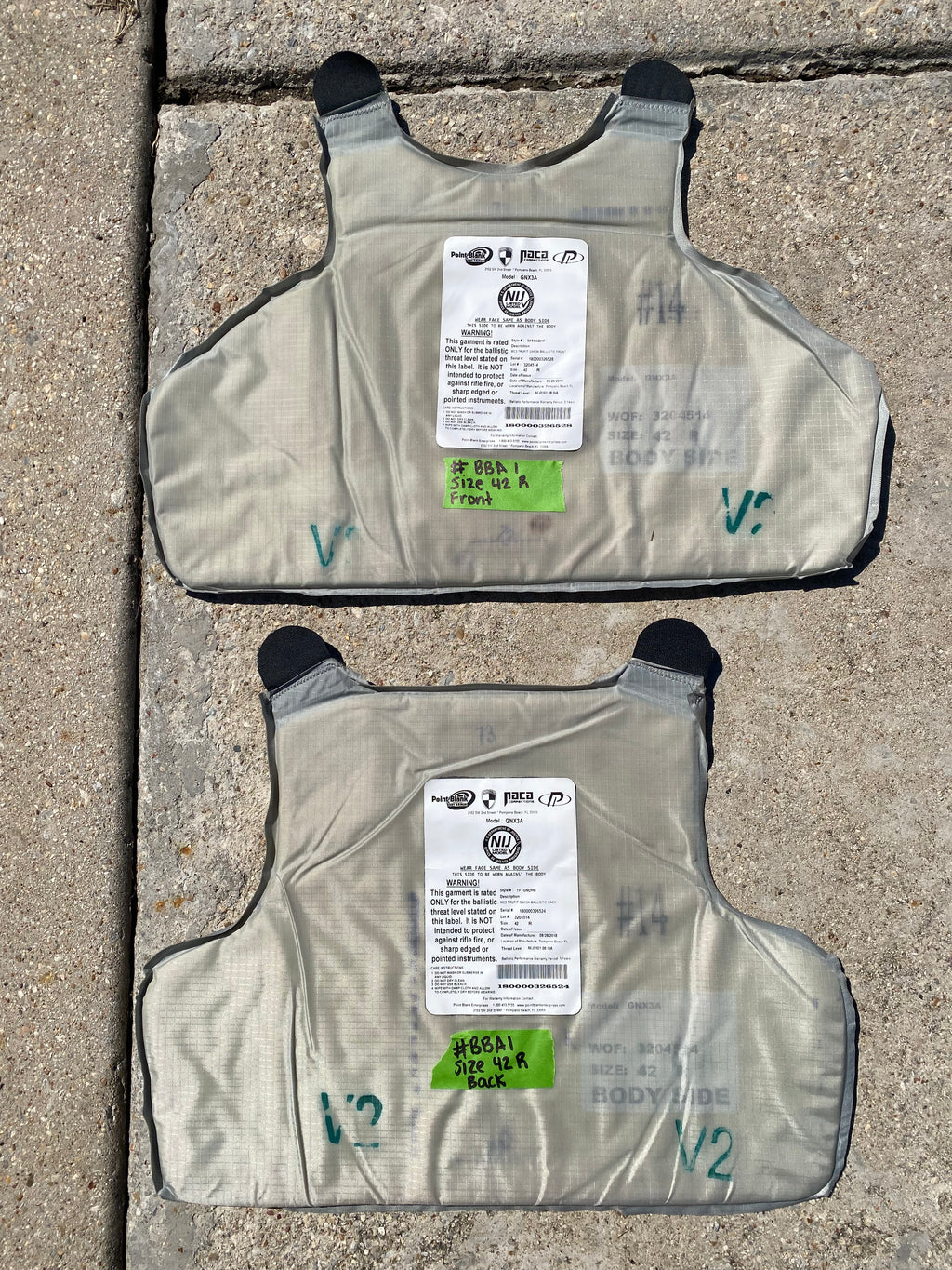 Point Blank Concealable Body Armor PACA #BBA1. Size 42 R. Color Navy. Light usage.