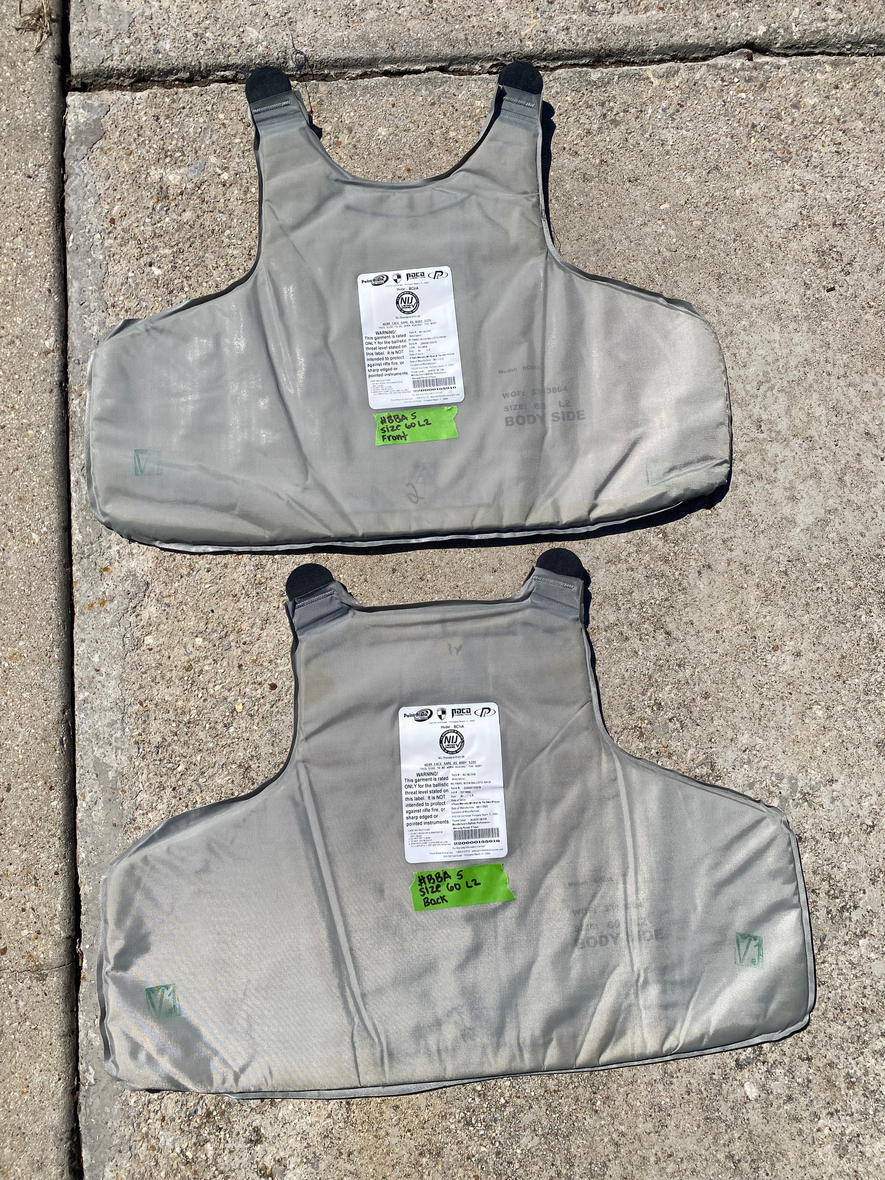Point Blank Concealable Body Armor PACA #BBA5. Size 60 L2 Color Navy. Light usage