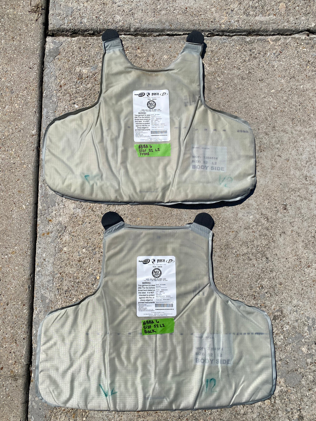 Point Blank Concealable Body Armor PACA #BBA6. Size 52 L2 Color Navy. Light usage