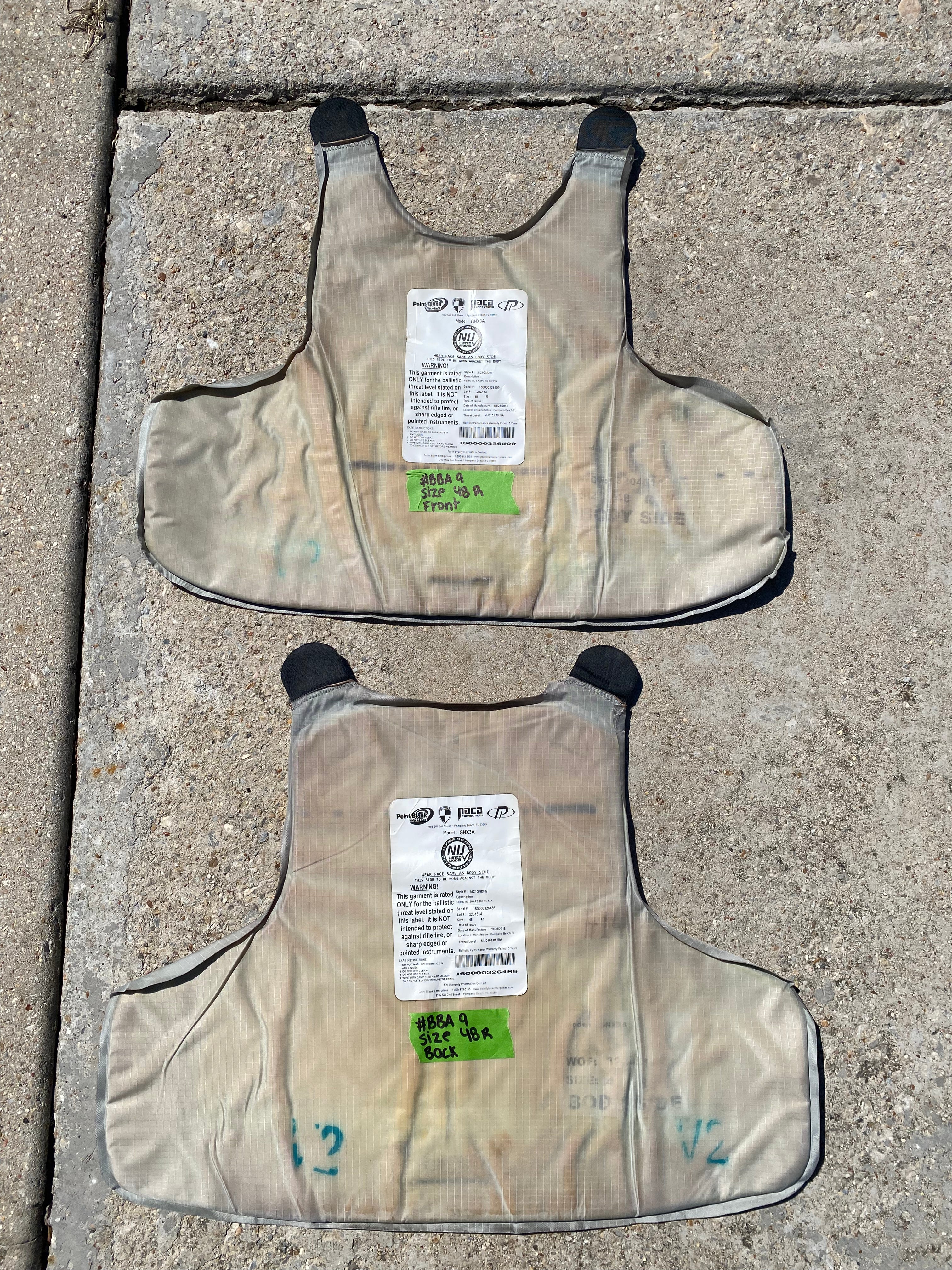 Point Blank Concealable Body Armor PACA #BBA9. Size 48 R Color Navy. Moderate usage
