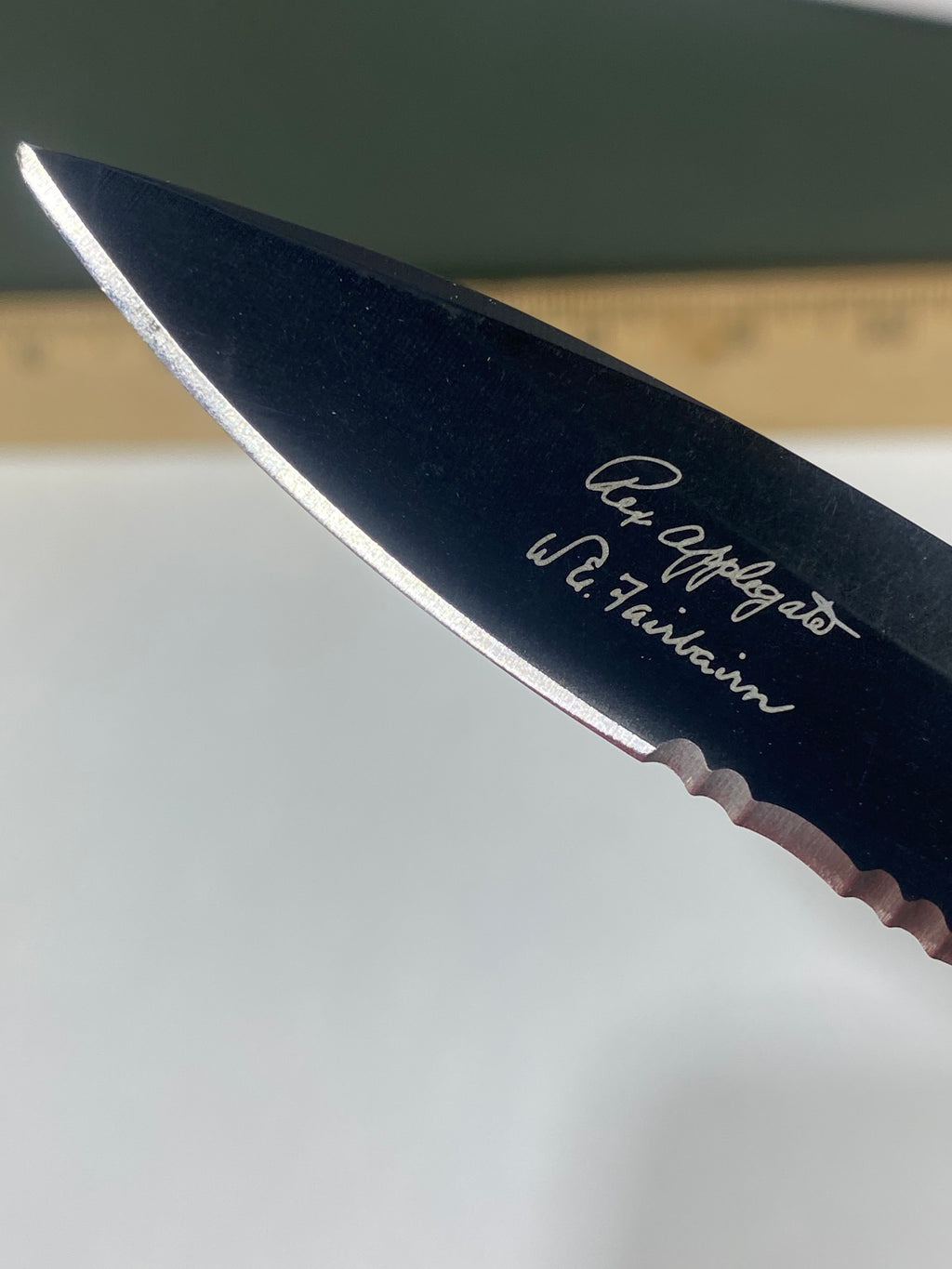 Gerber #-11. Mini Covert. Light usage. Ding on tip.