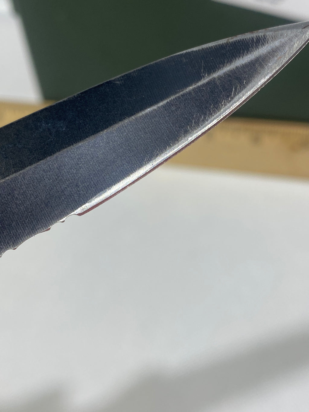 Gerber #-13. FAST Folding Covert. Light usage. Broken Tip. Resharpened.
