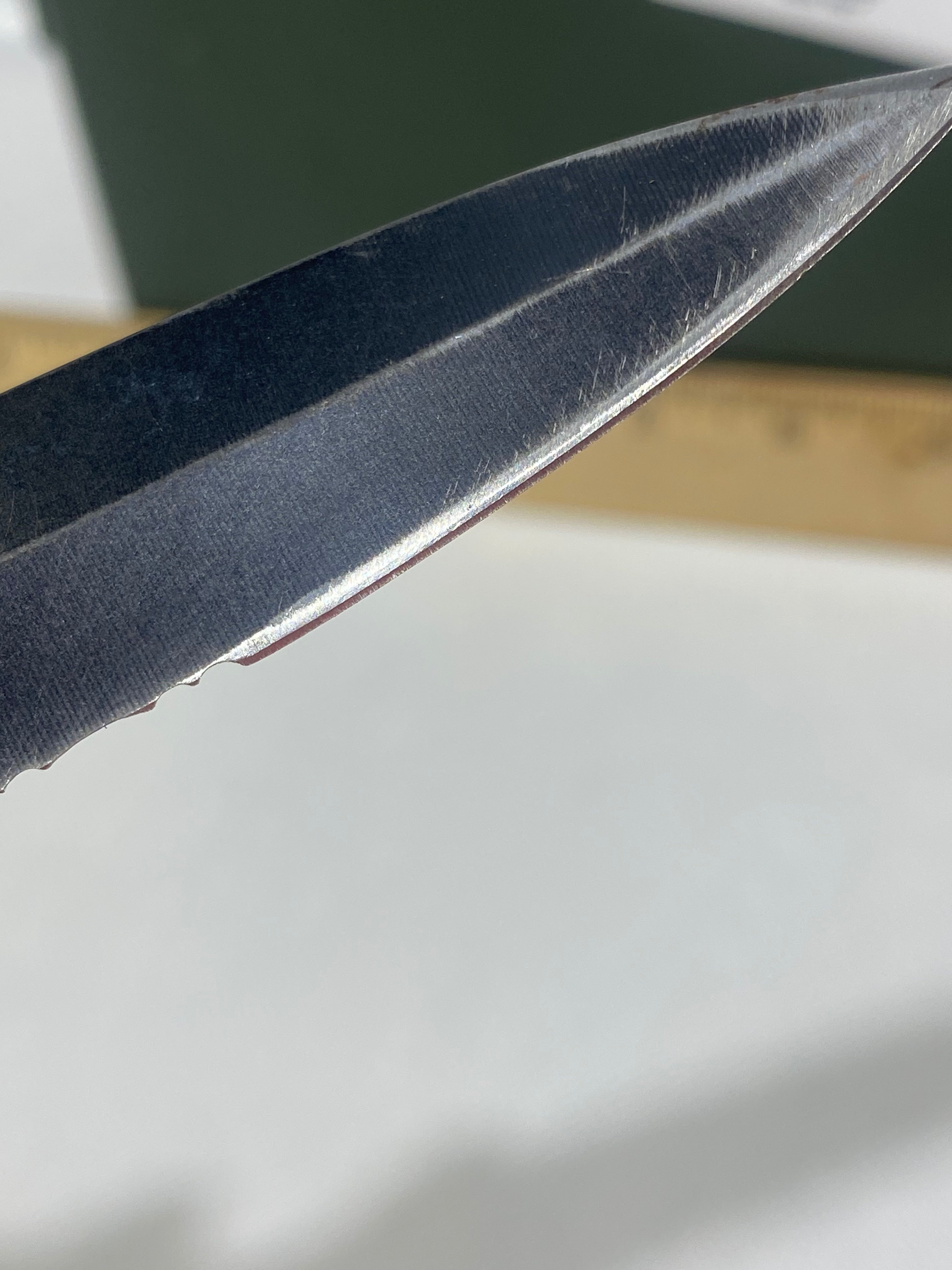 Gerber #-13. FAST Folding Covert. Light usage. Broken Tip. Resharpened.