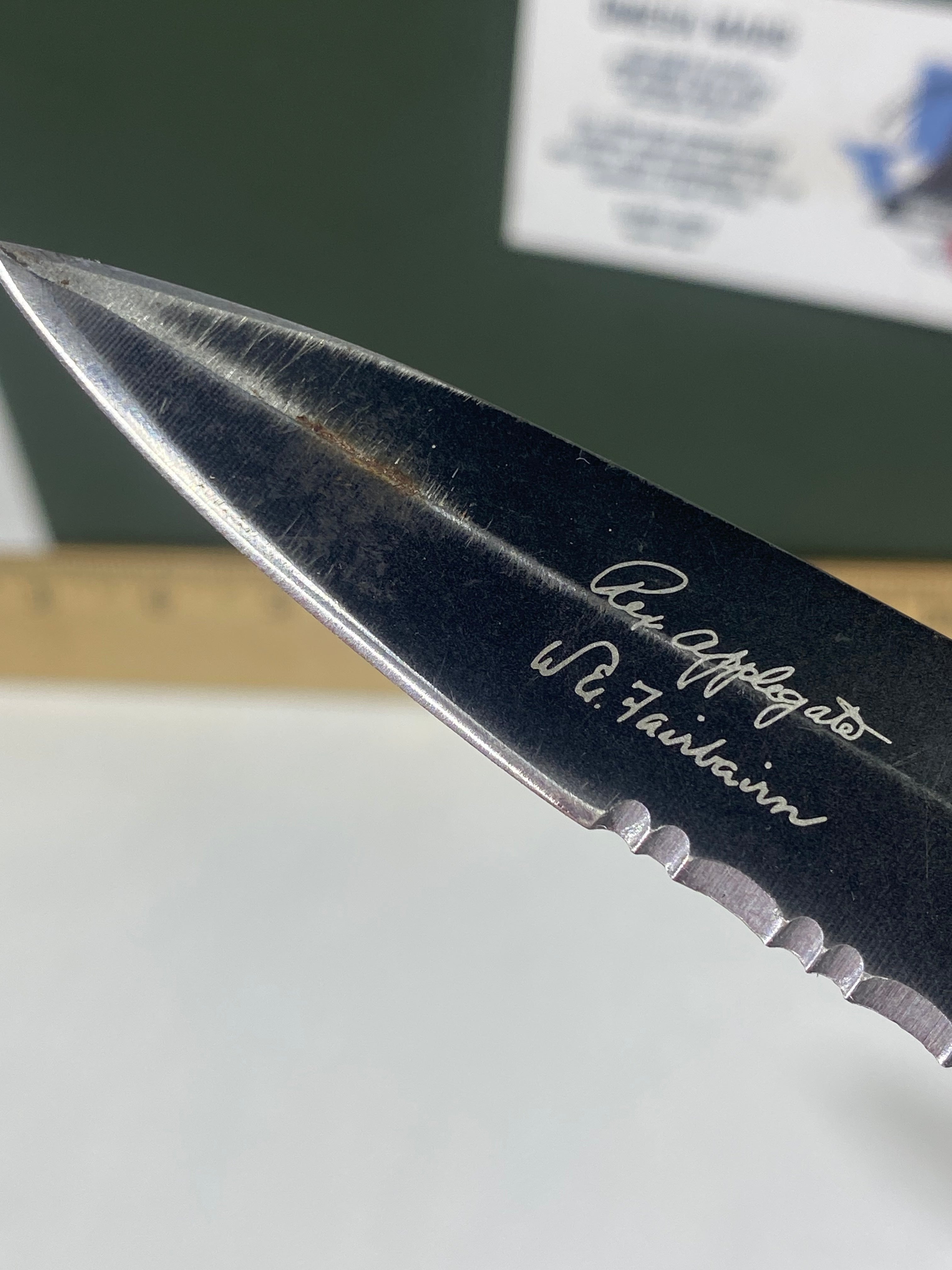 Gerber #-13. FAST Folding Covert. Light usage. Broken Tip. Resharpened.