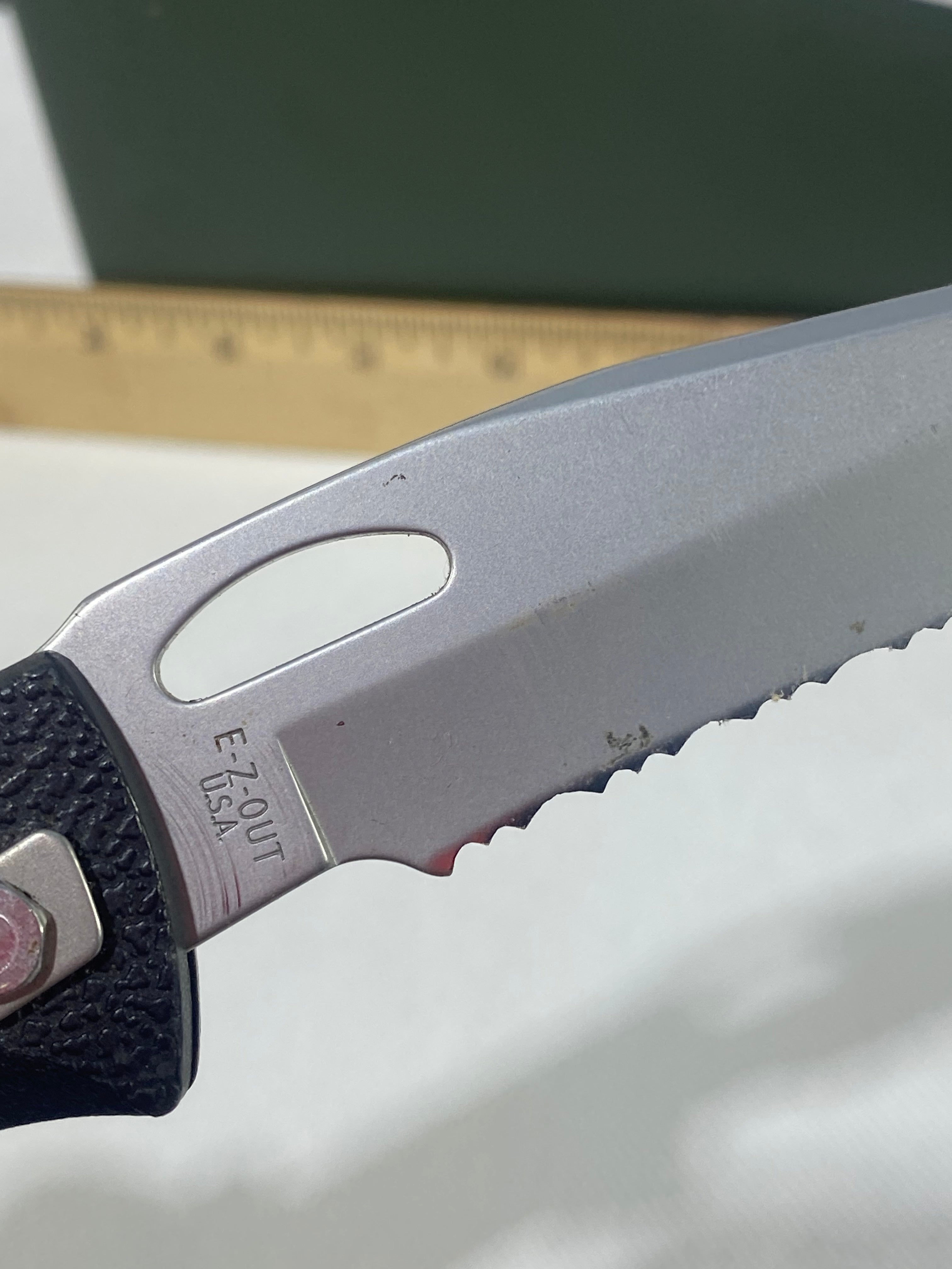 Gerber #-18. EZ Out. Light usage. Clip bent out.