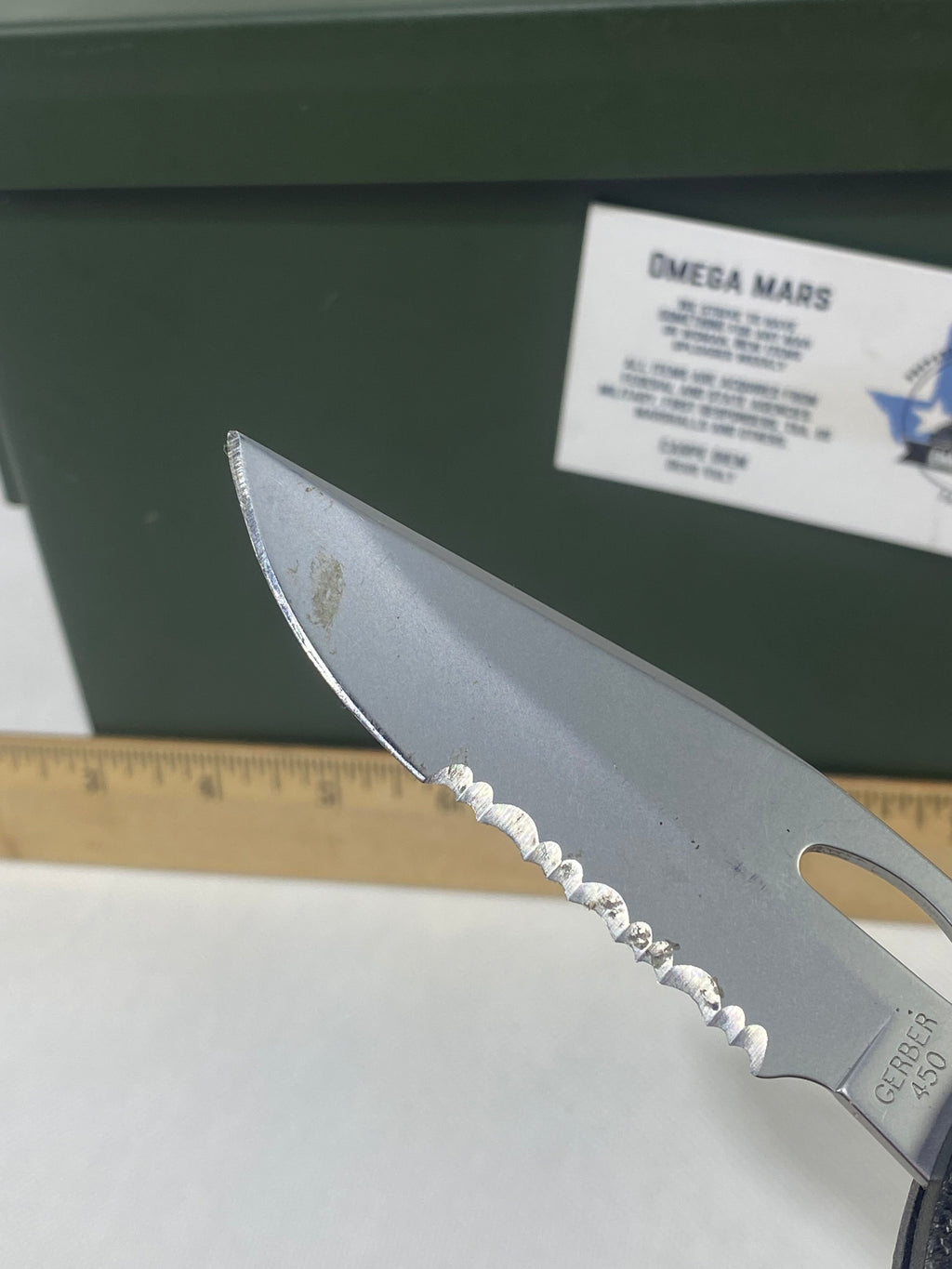 Gerber #-18. EZ Out. Light usage. Clip bent out.