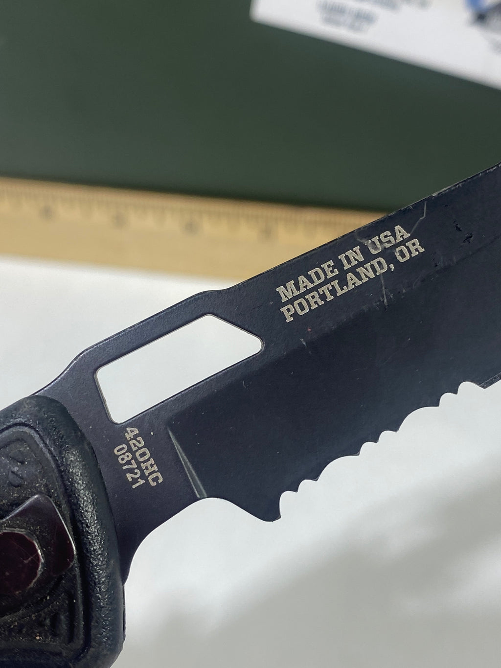Gerber #-31. Order. Light usage. Pocket clip a little loose. Ding on blade. Broken Tip.