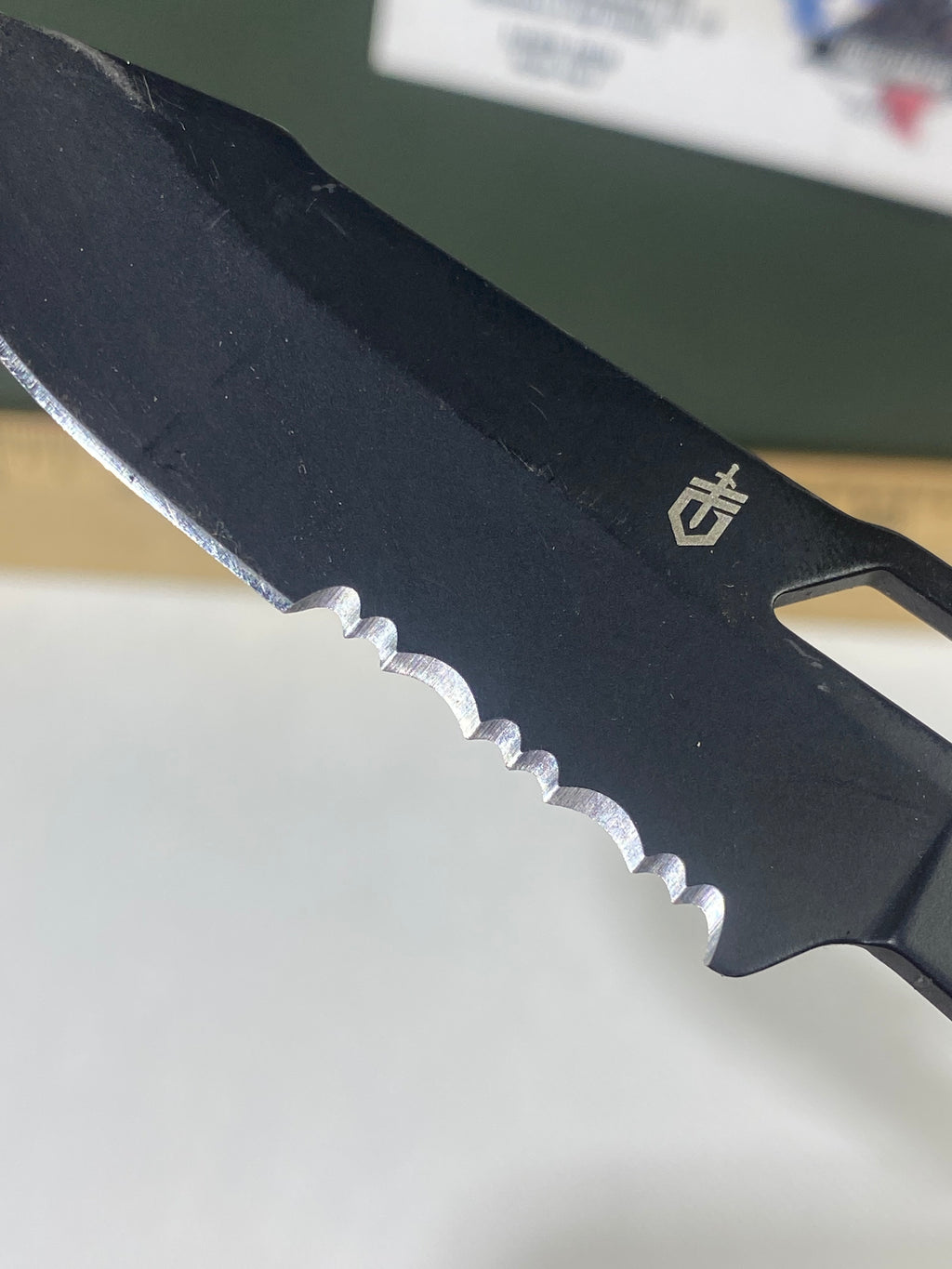 Gerber #-31. Order. Light usage. Pocket clip a little loose. Ding on blade. Broken Tip.