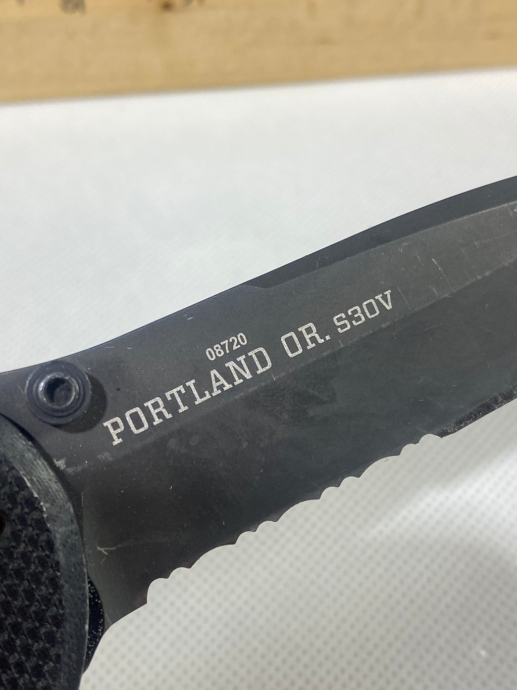 Gerber #-39. Propel. Light usage. Pocket clip a little loose. Dings on blade.