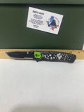 Gerber #-40. Decree. Light usage. Resharpened. Missing Pocket Clip. Dings on blade.