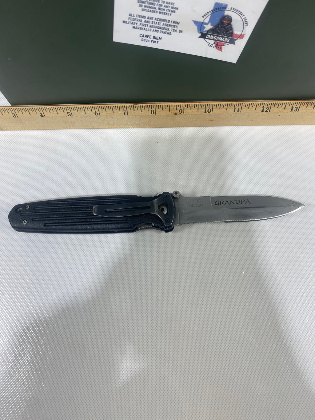 Gerber #-44. Applegate-Fairbairn Combat Folder. Light usage. Resharpened.