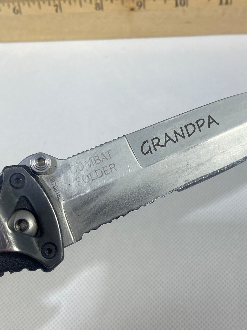 Gerber #-44. Applegate-Fairbairn Combat Folder. Light usage. Resharpened.
