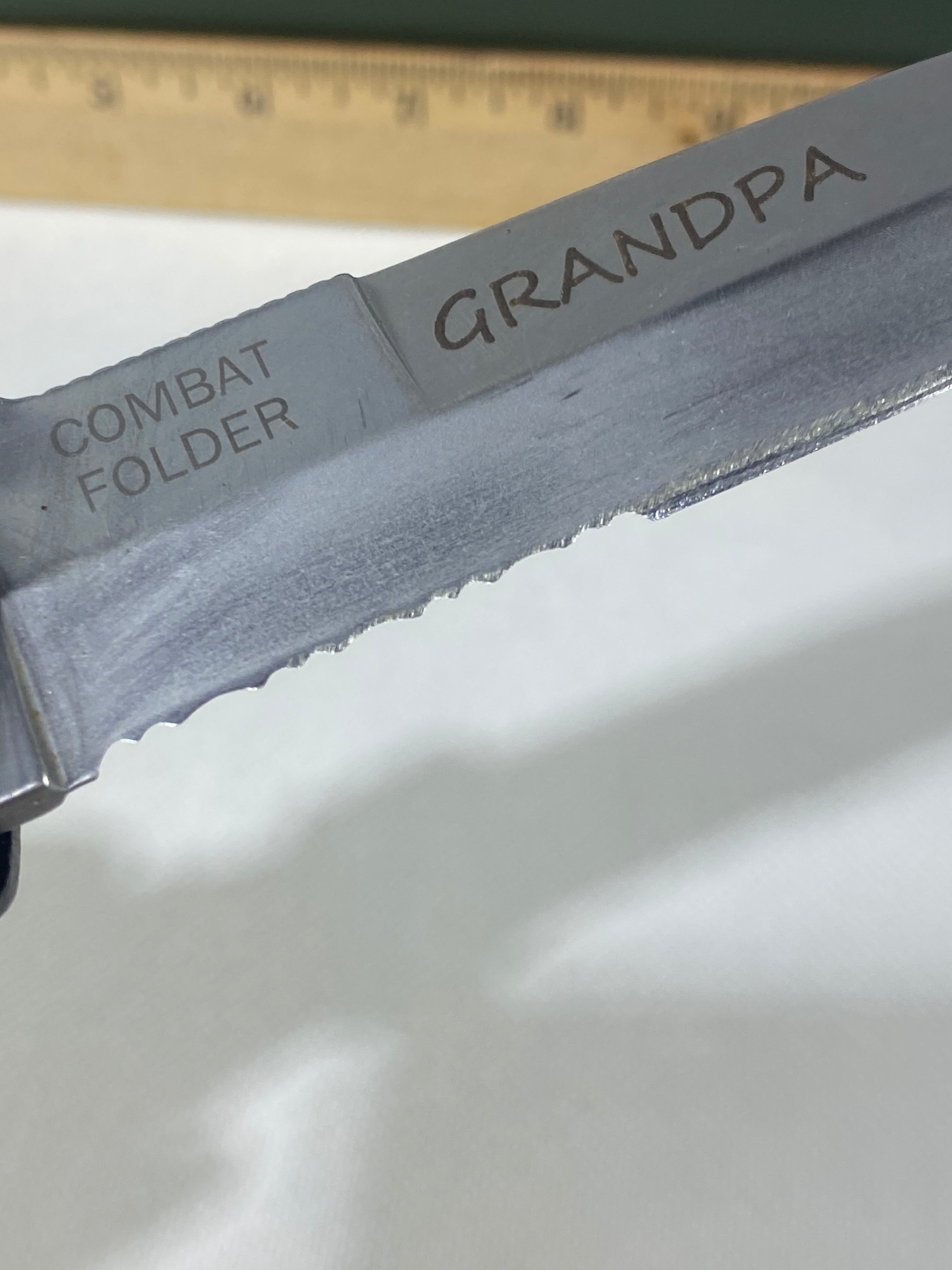 Gerber #-44. Applegate-Fairbairn Combat Folder. Light usage. Resharpened.