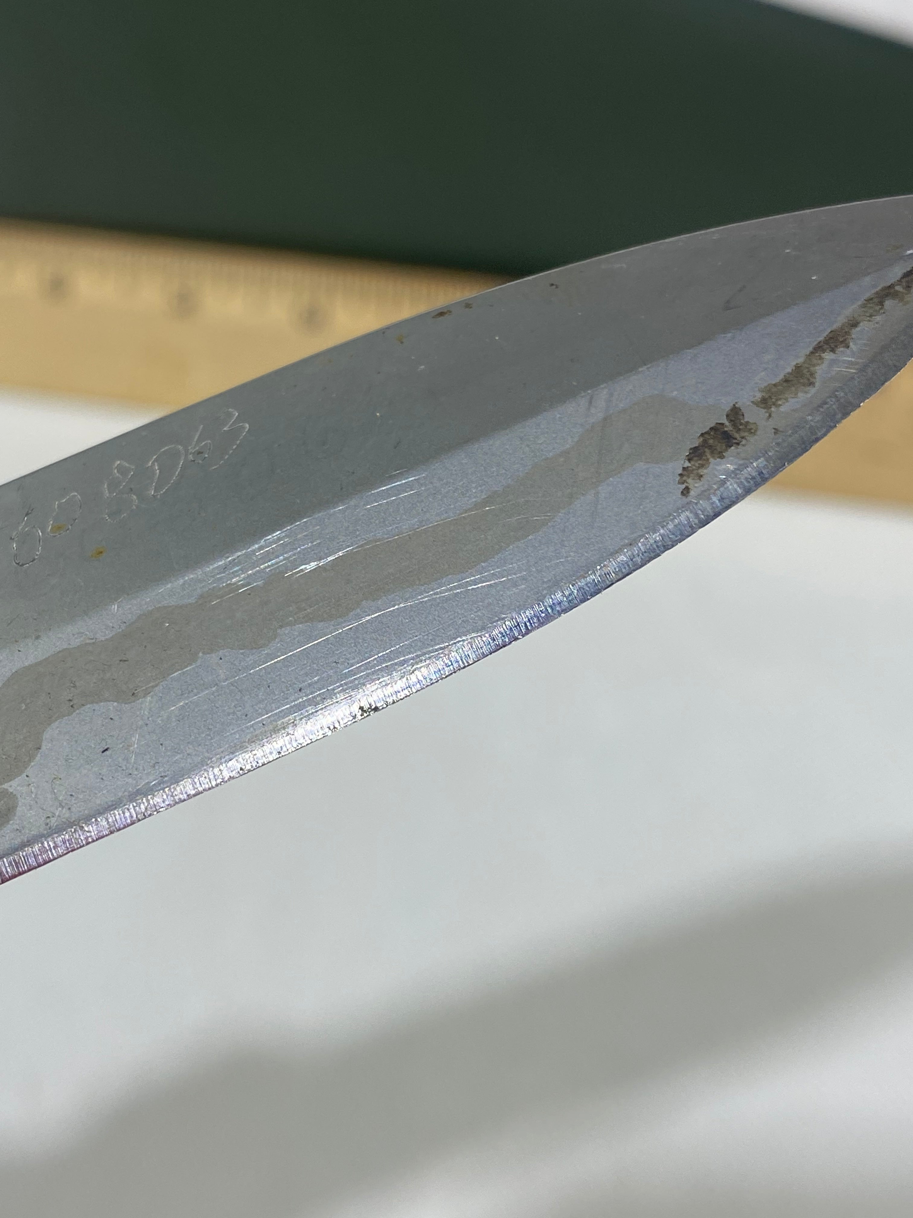 Gerber #-45. Applegate-Fairbairn Combat Folder. Light usage. Dirty. Blade has someone's name scratched on it.