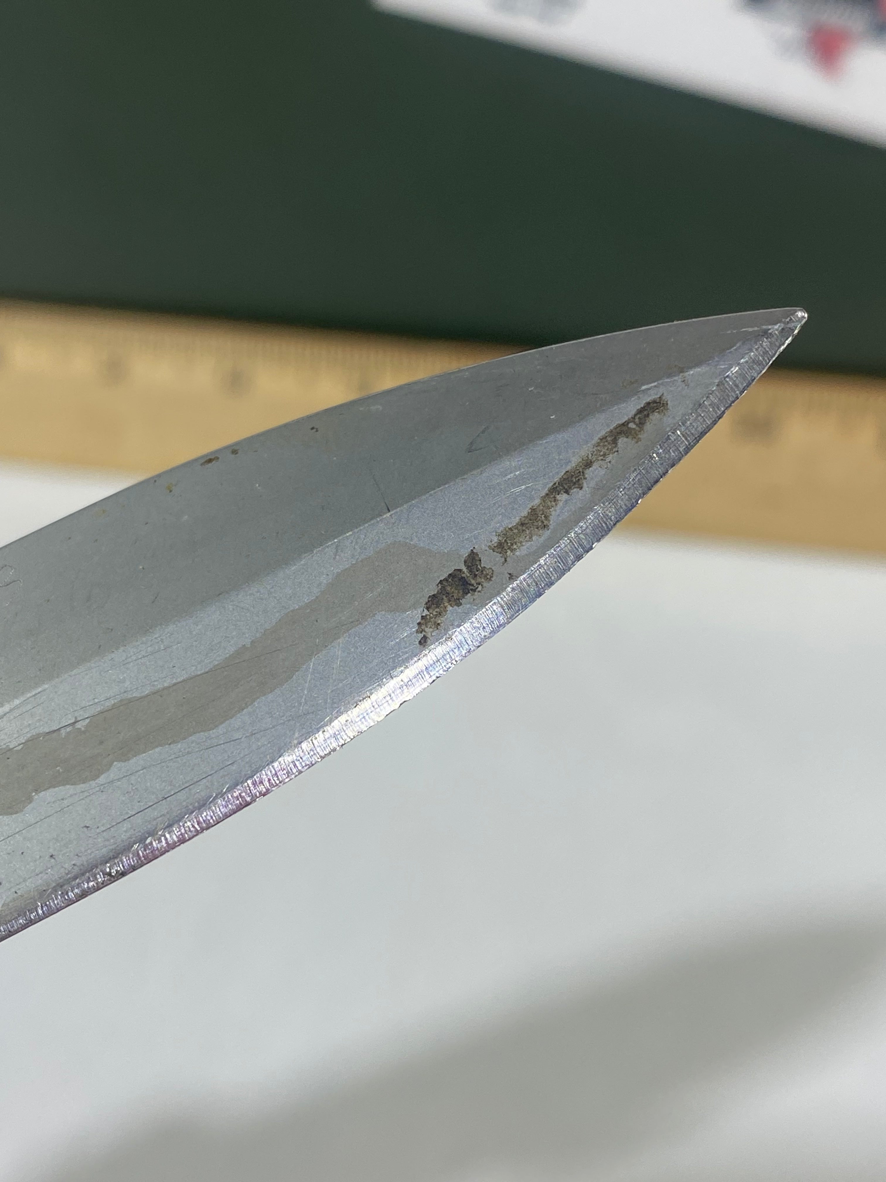 Gerber #-45. Applegate-Fairbairn Combat Folder. Light usage. Dirty. Blade has someone's name scratched on it.