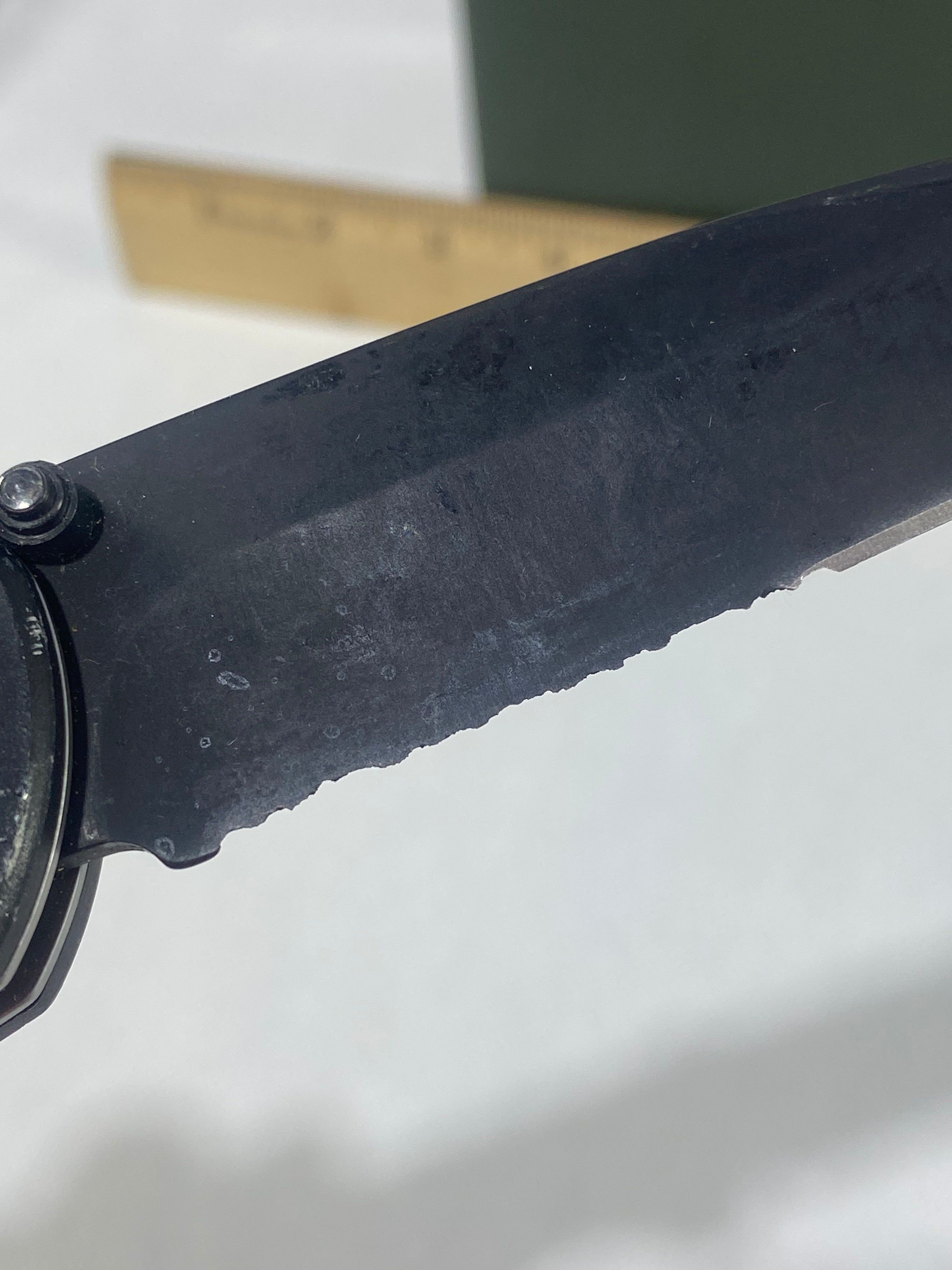 Gerber #-56. Answer F.A.S.T. Light usage. Chips on blade.
