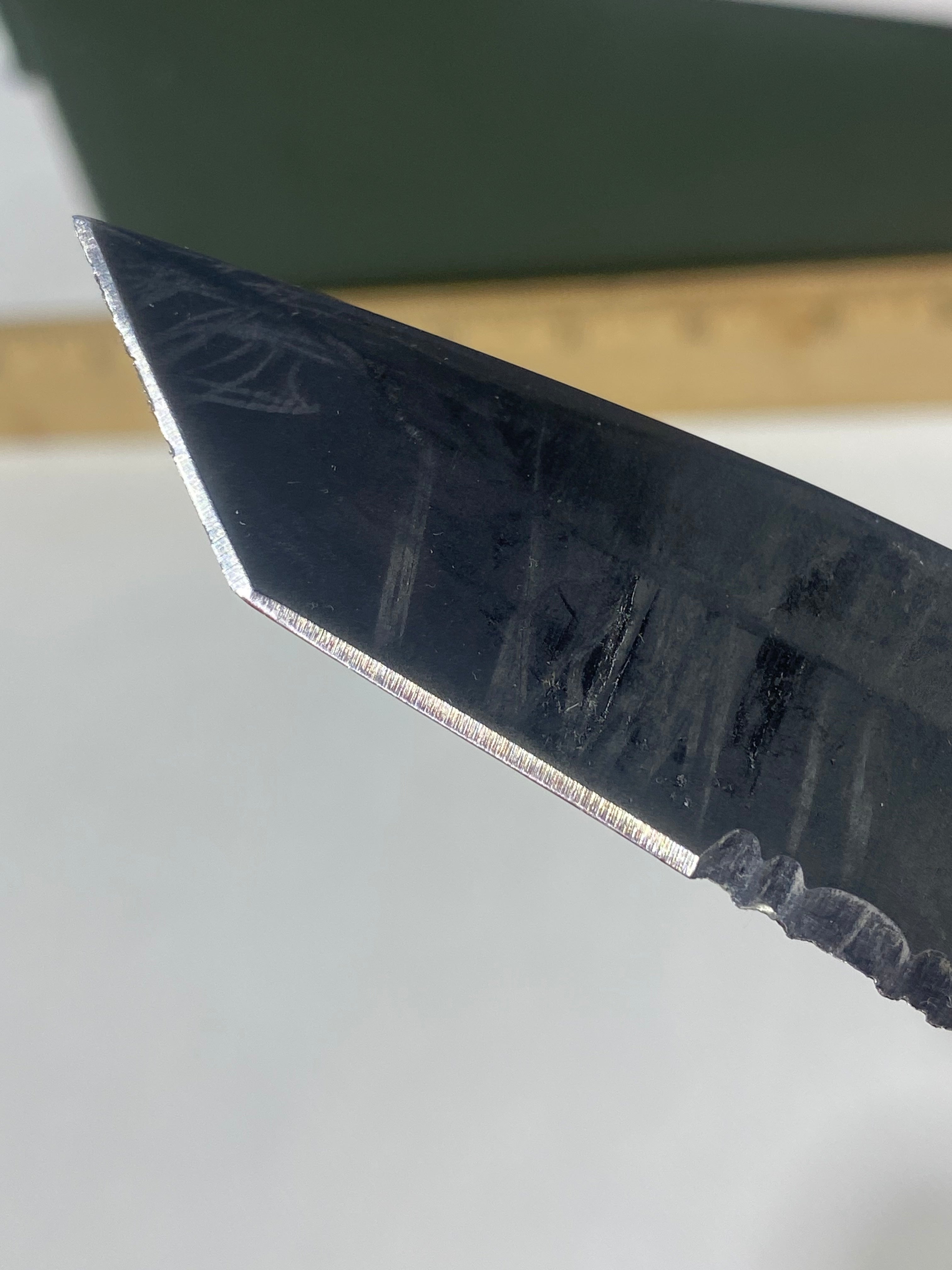 Gerber #-56. Answer F.A.S.T. Light usage. Chips on blade.