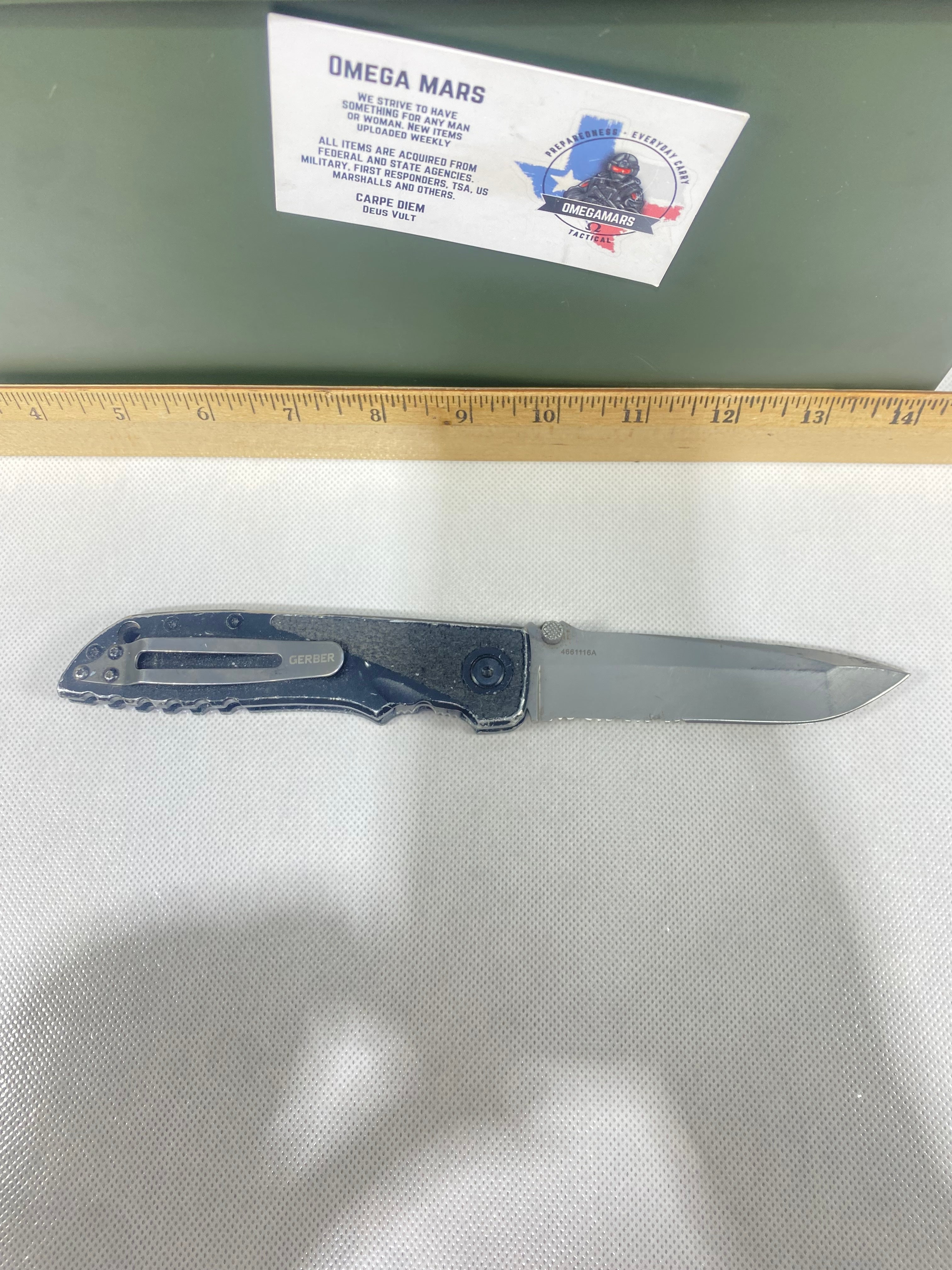 Gerber #-57. Answer F.A.S.T. Light usage.
