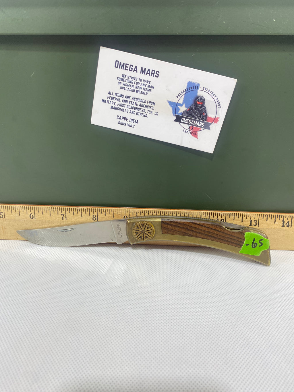 Gerber #-65. Vintage Sportsman Lock Back. Light usage. Little dirty.