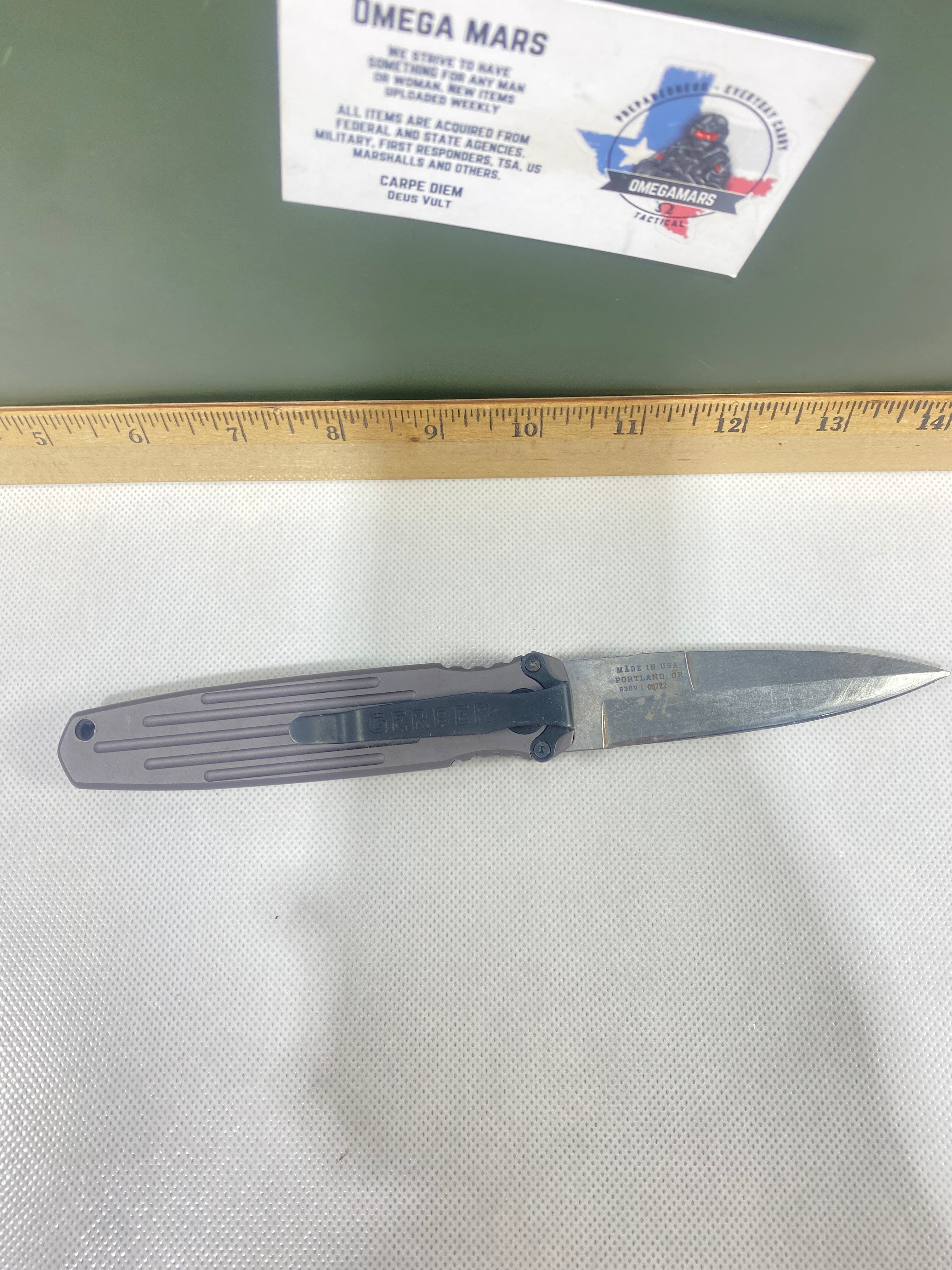 Gerber -72. Covert. Light usage. Resharpened.