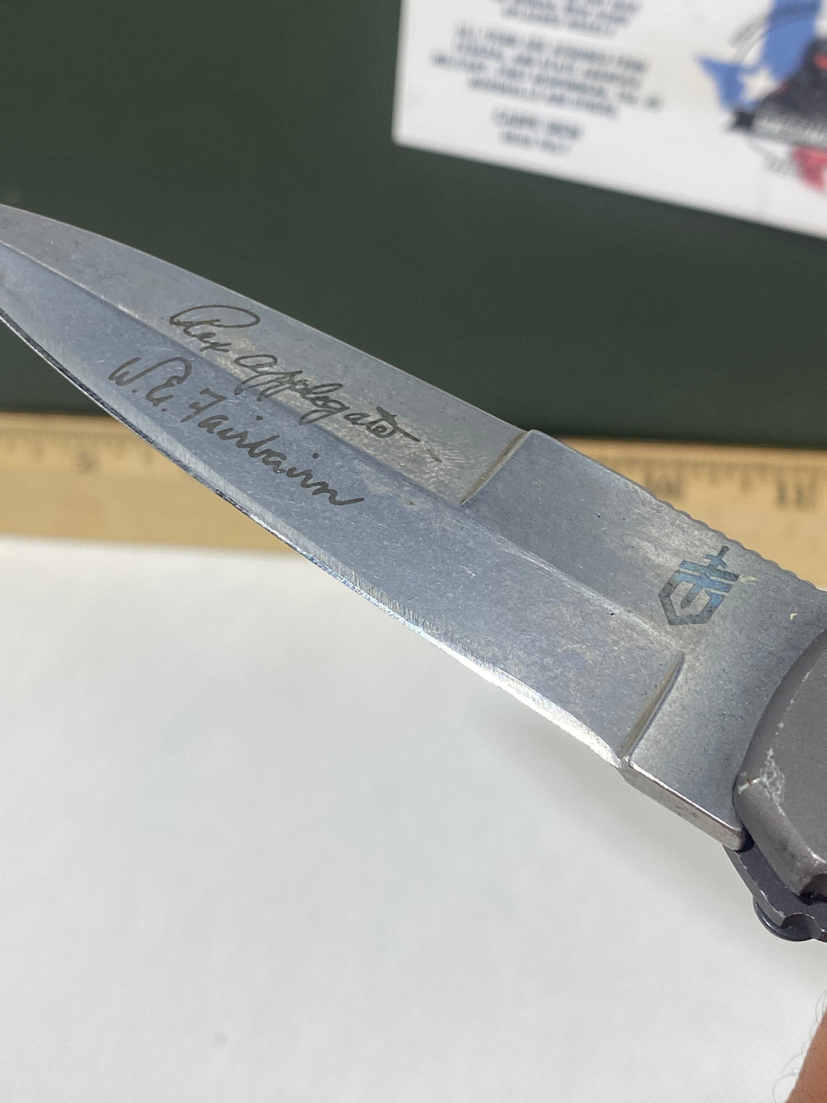 Gerber -72. Covert. Light usage. Resharpened.