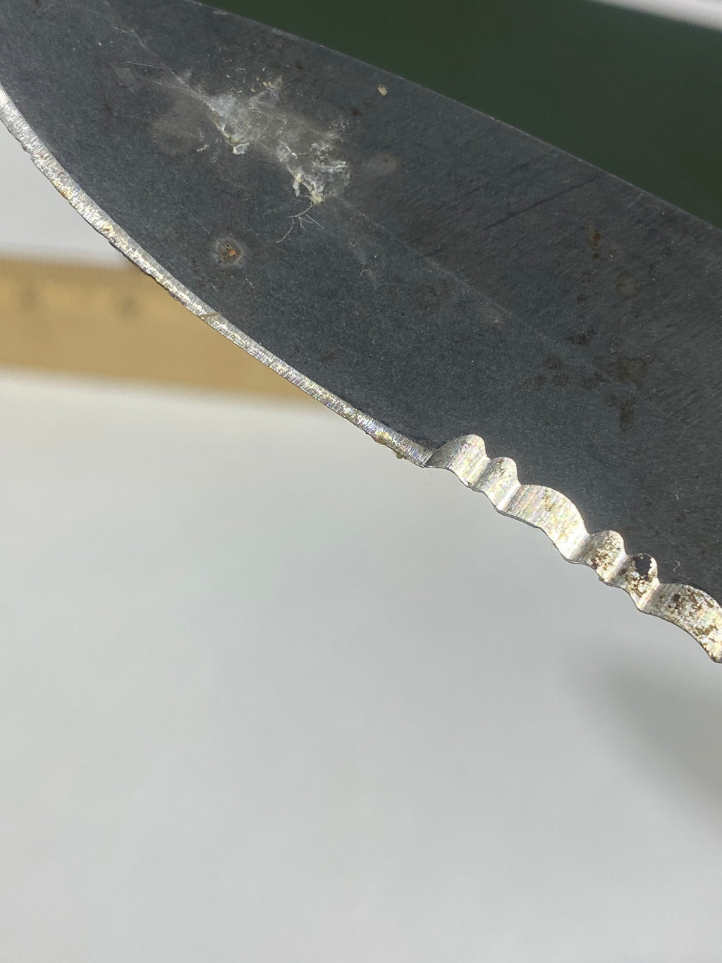 Gerber -73.  Emerson Alliance Tactical. Light usage. Dirty. Chips on blade.