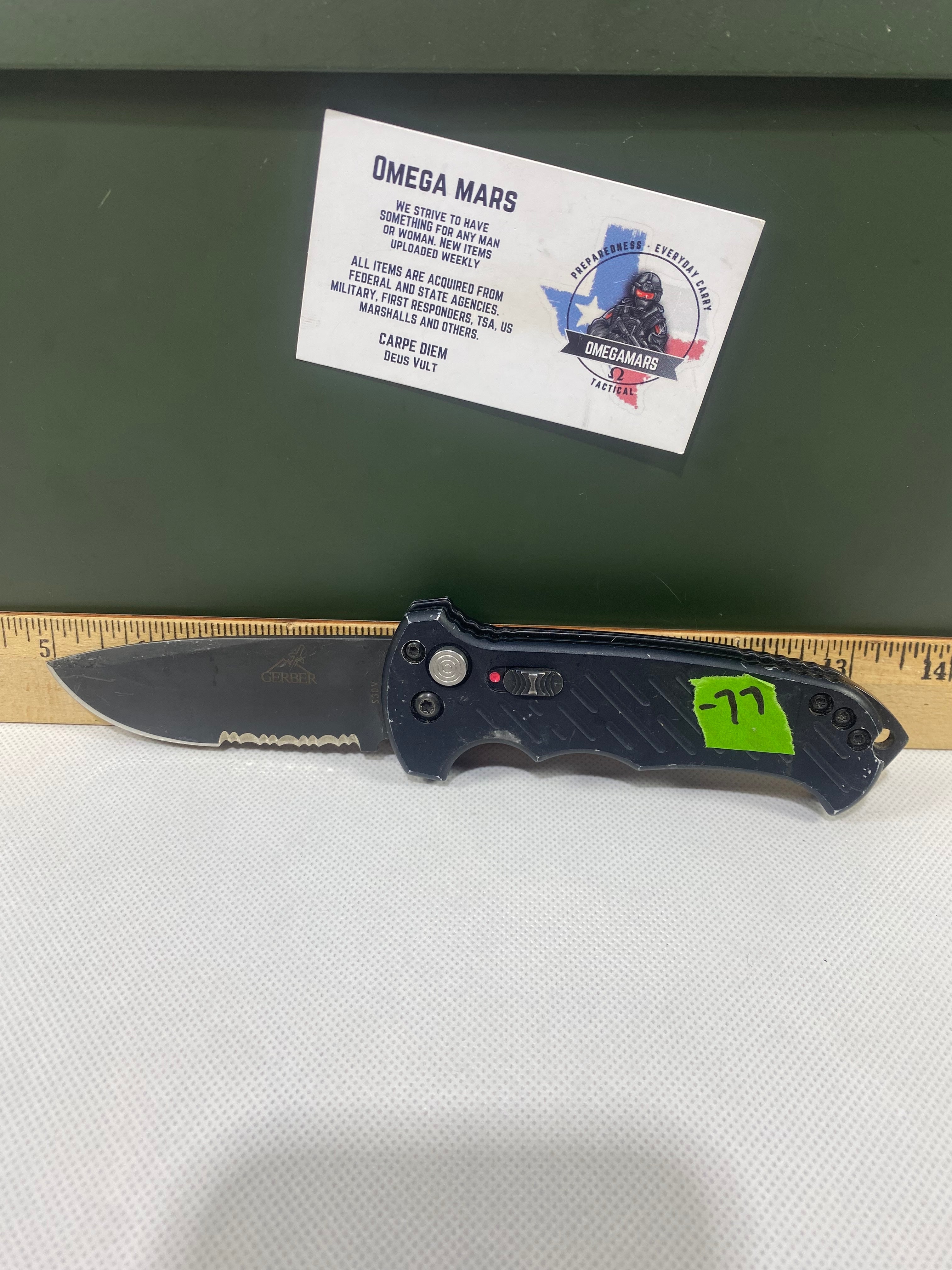 Gerber -77. Light usage. Resharpened.