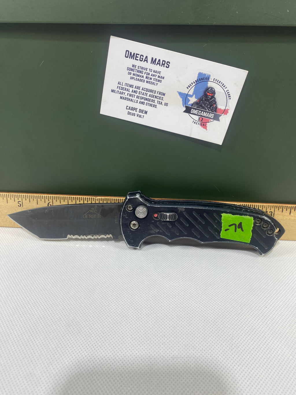 Gerber -79. 06. Light usage. Ding on blade
