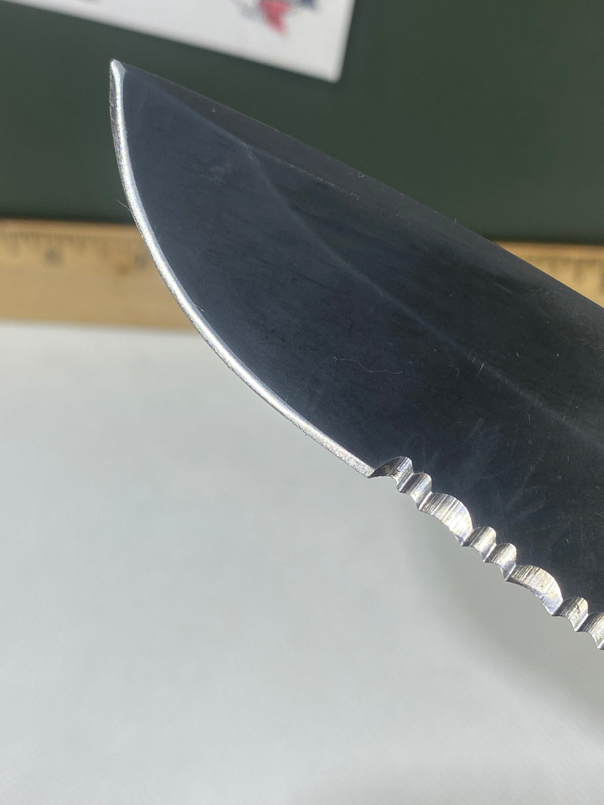 Gerber -80. 06. Light usage. Resharpened. Ding on blade.