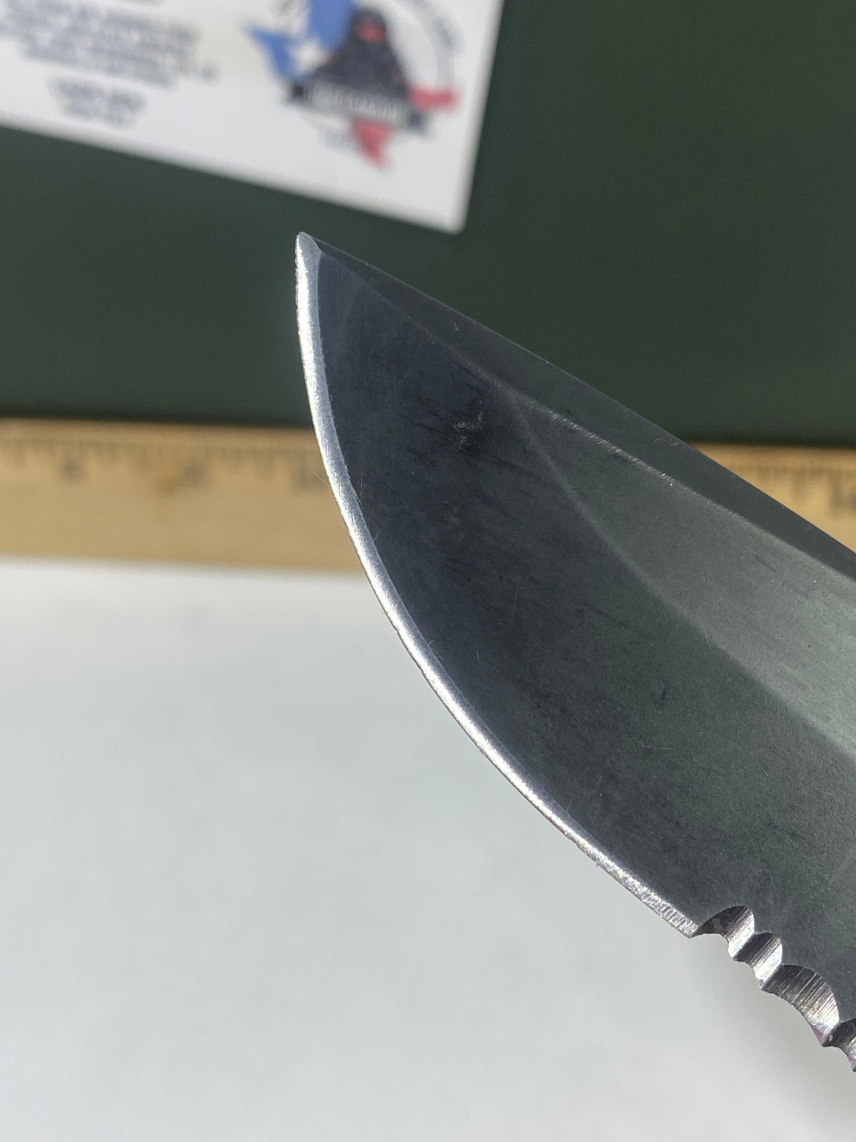 Gerber -80. 06. Light usage. Resharpened. Ding on blade.