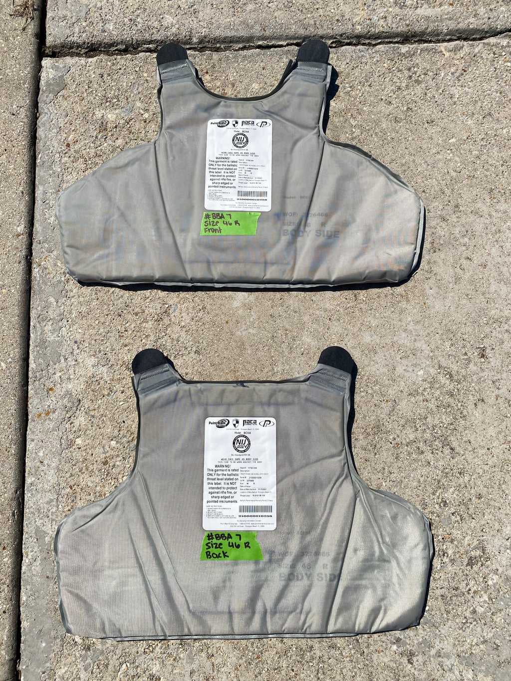 Point Blank Concealable Body Armor PACA #BBA7. Size 46 R Color Navy. Light usage.