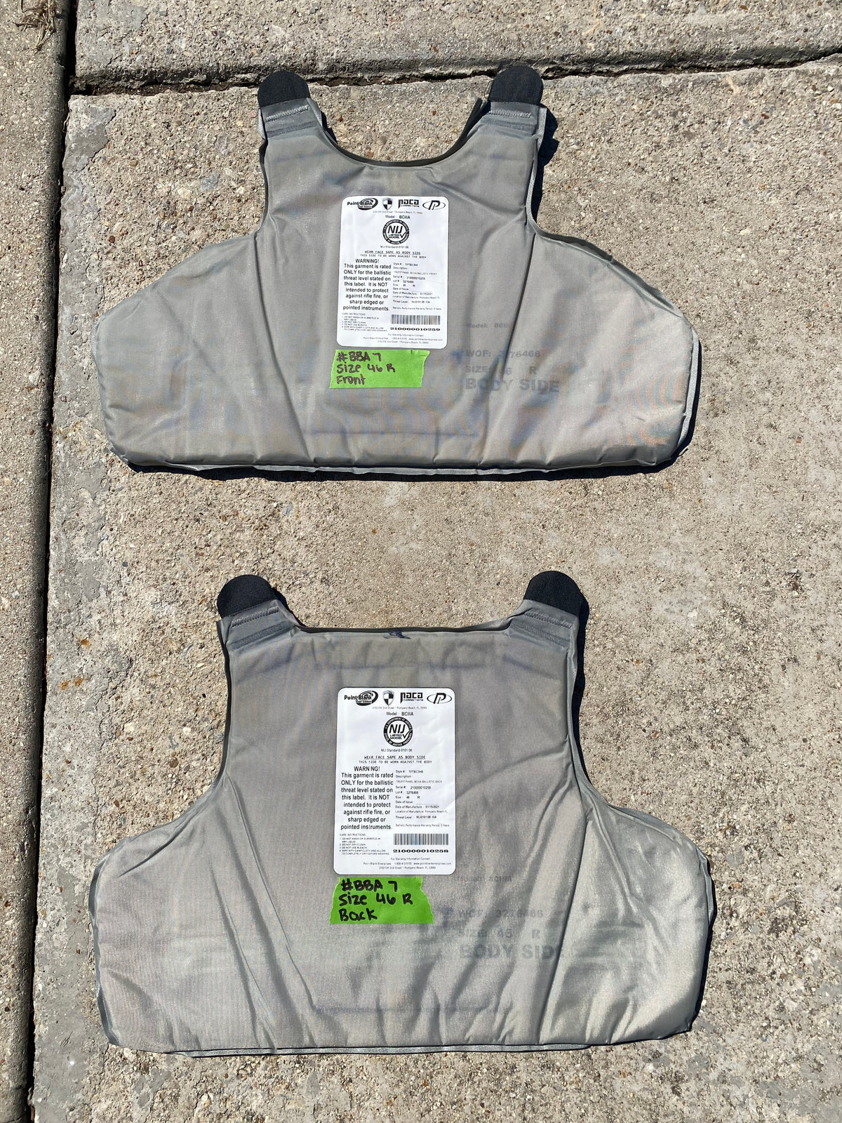 Point Blank Concealable Body Armor PACA #BBA7. Size 46 R Color Navy. Light usage.