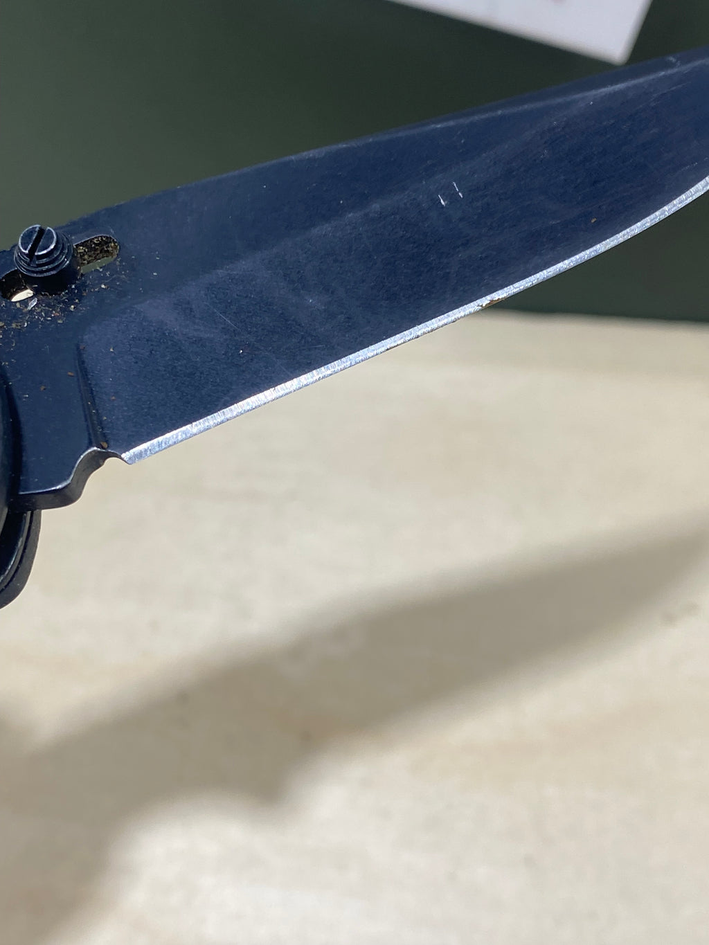 SOG Salute Mini #SG12.  Light Usage. Little dirty. Resharpened.