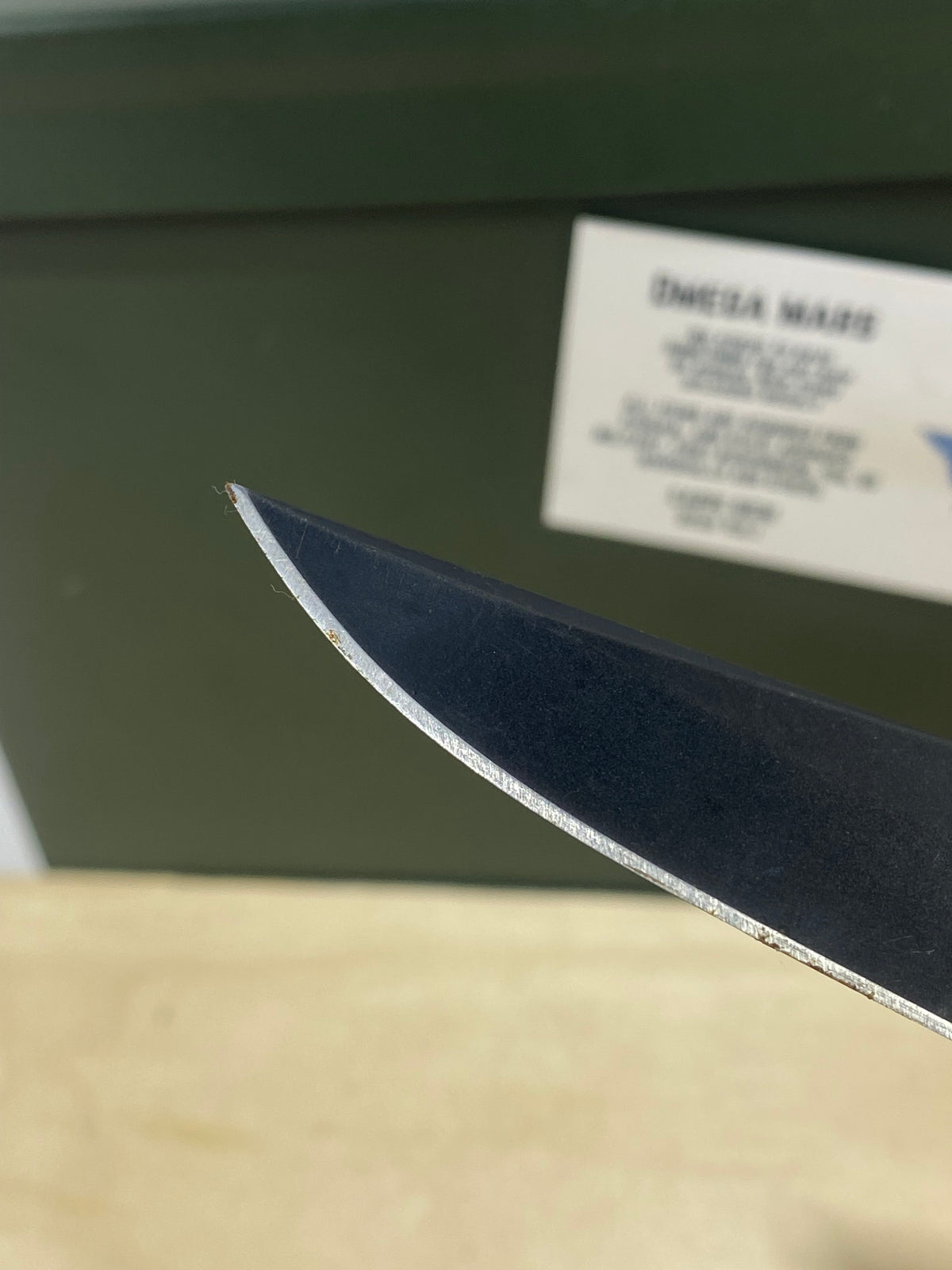 SOG Salute Mini #SG12.  Light Usage. Little dirty. Resharpened.