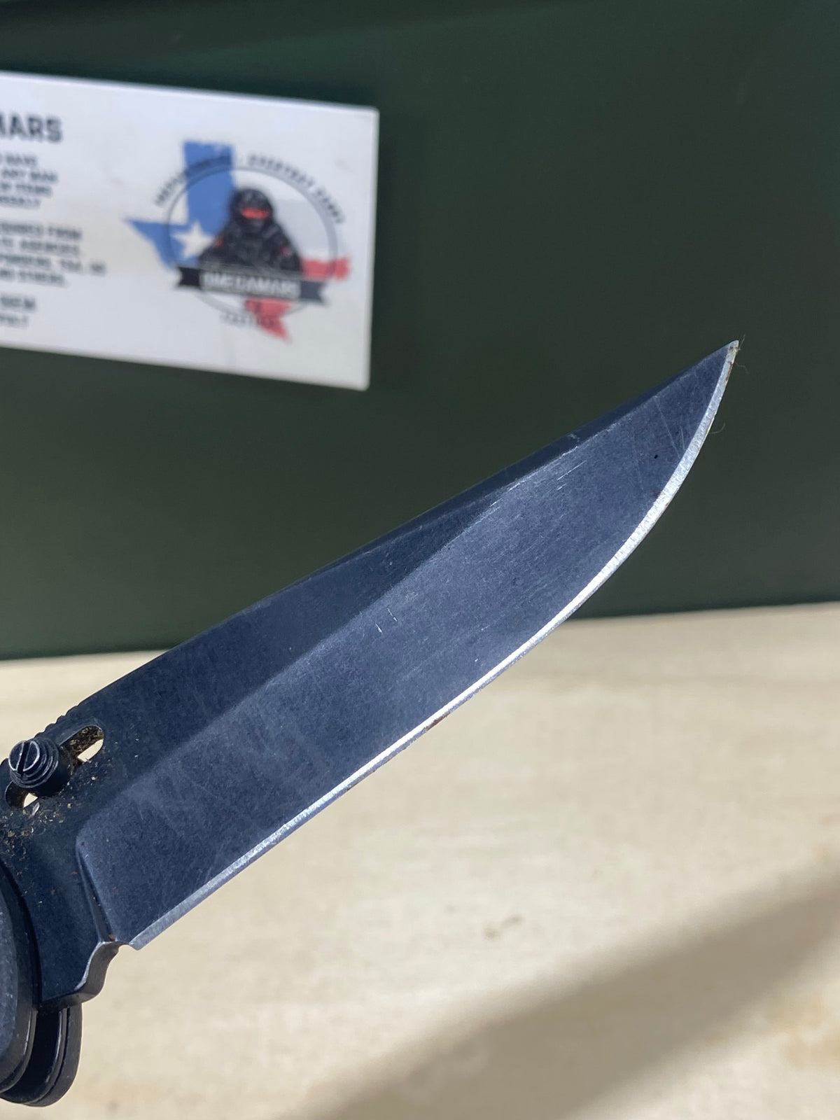 SOG Salute Mini #SG12.  Light Usage. Little dirty. Resharpened.