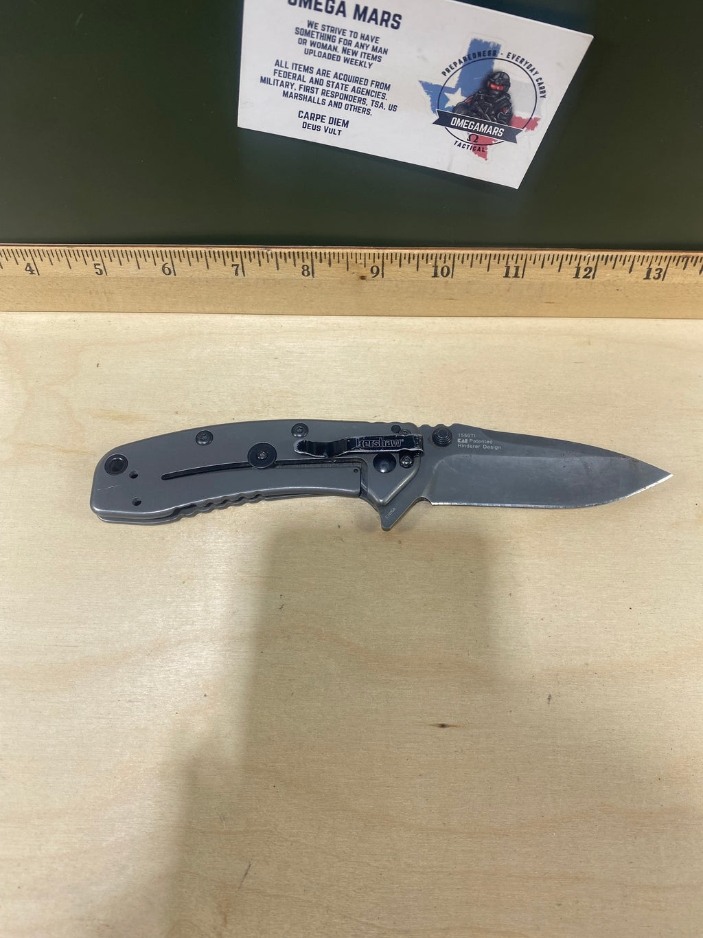 Kershaw Cryo II 1556TI #19. Light Usage. Possible rust. Resharpened. Dings on blade.