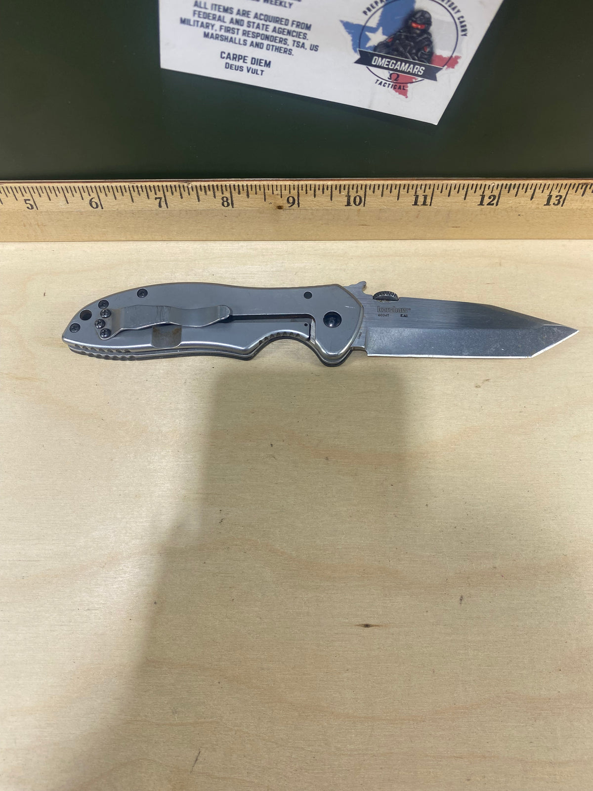 Kershaw CQC-7K 6034T #27. Light Usage. Ding on blade.