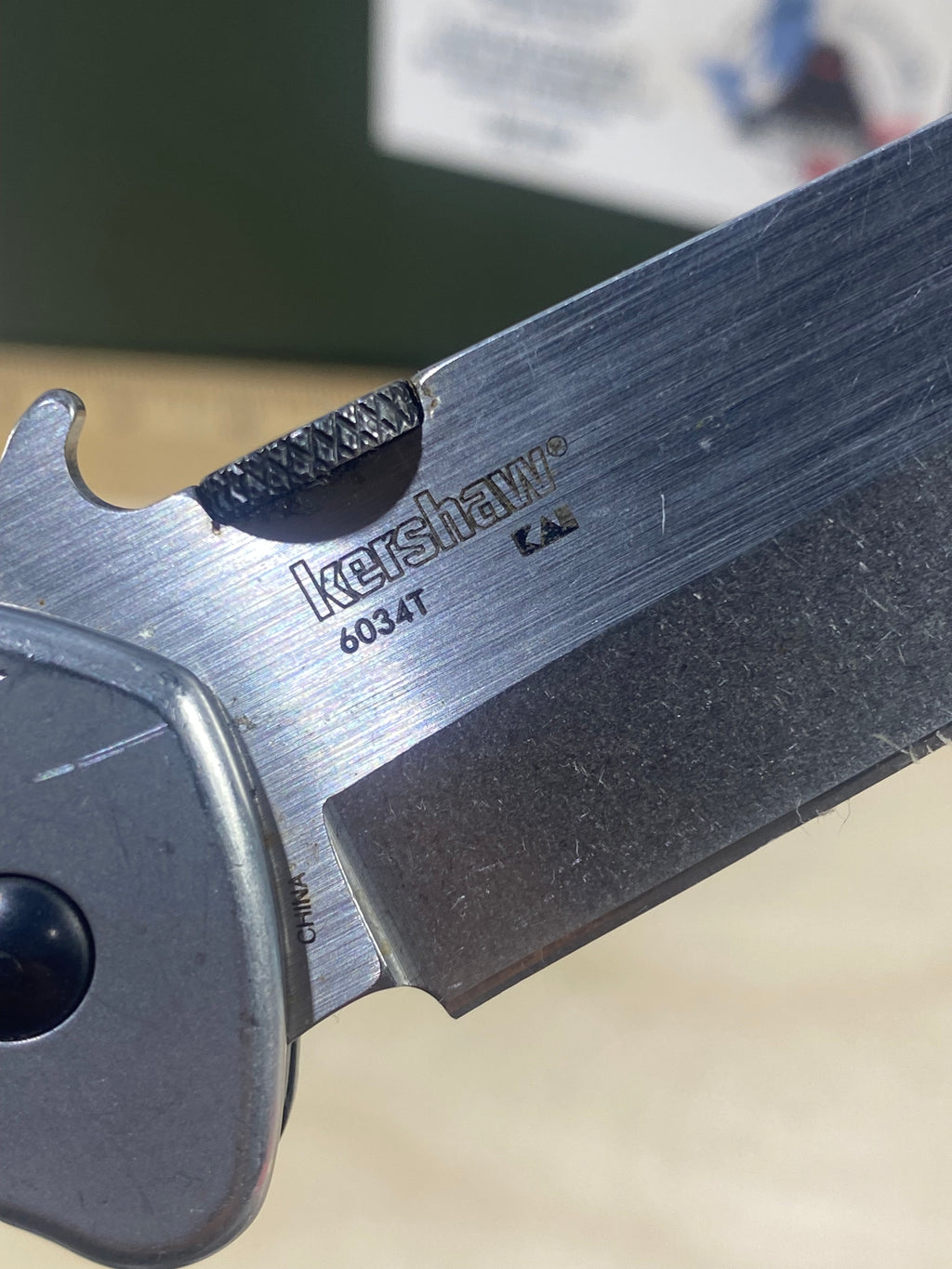 Kershaw CQC-7K 6034T #27. Light Usage. Ding on blade.