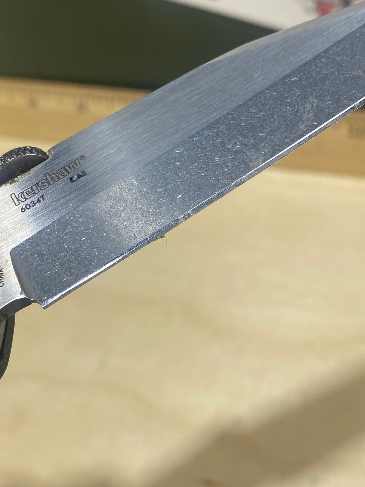 Kershaw CQC-7K 6034T #27. Light Usage. Ding on blade.