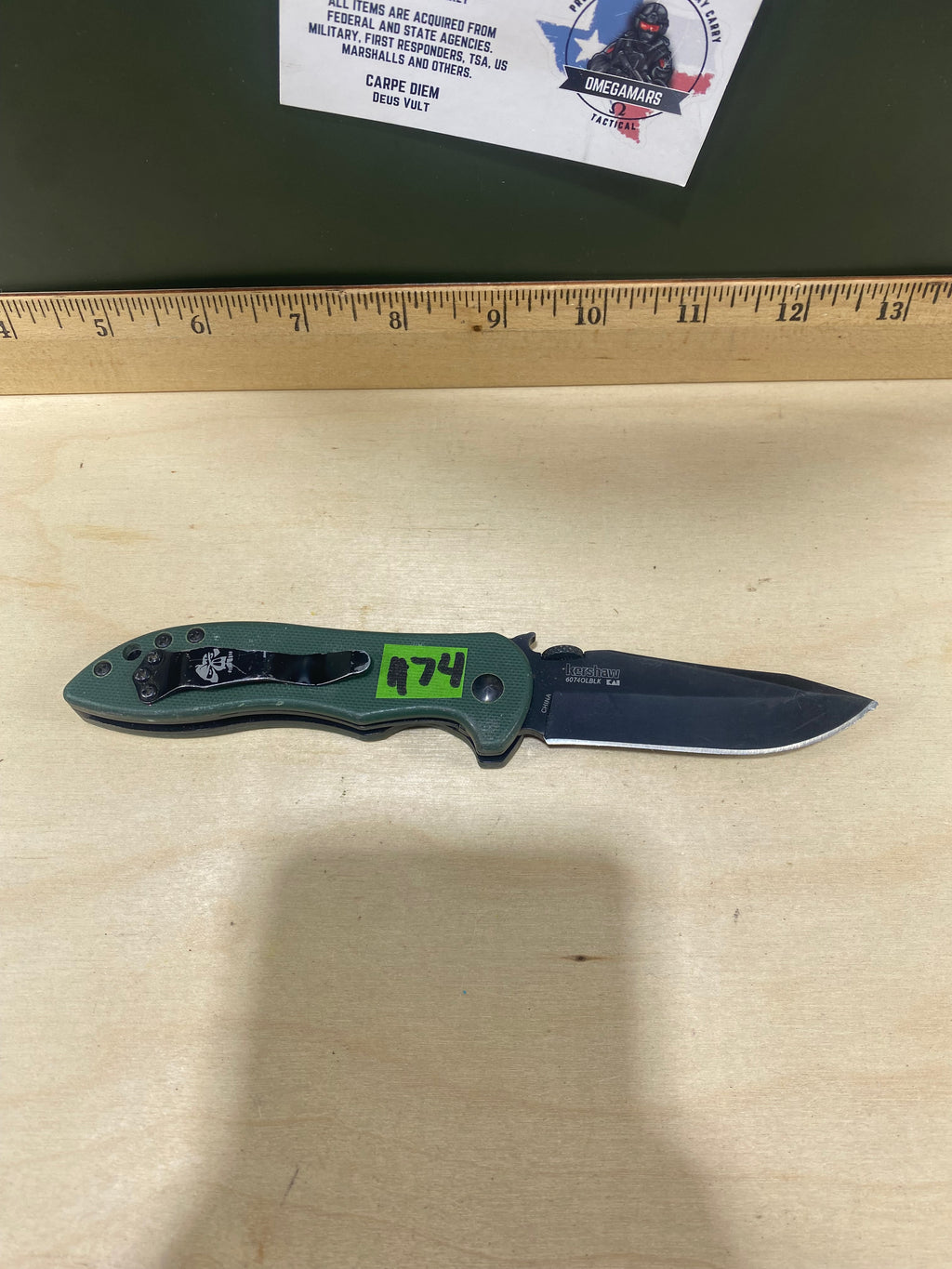 Kershaw CQC-5K 6074OLBLK #74. Light Usage. Tip chipped.