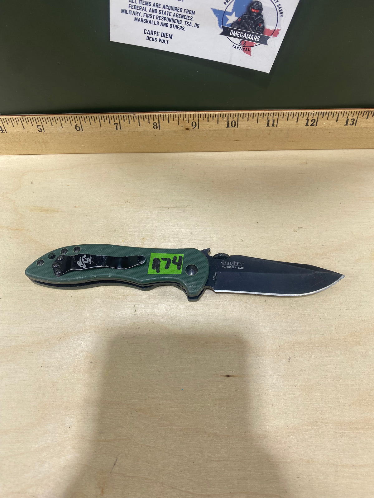 Kershaw CQC-5K 6074OLBLK #74. Light Usage. Tip chipped.